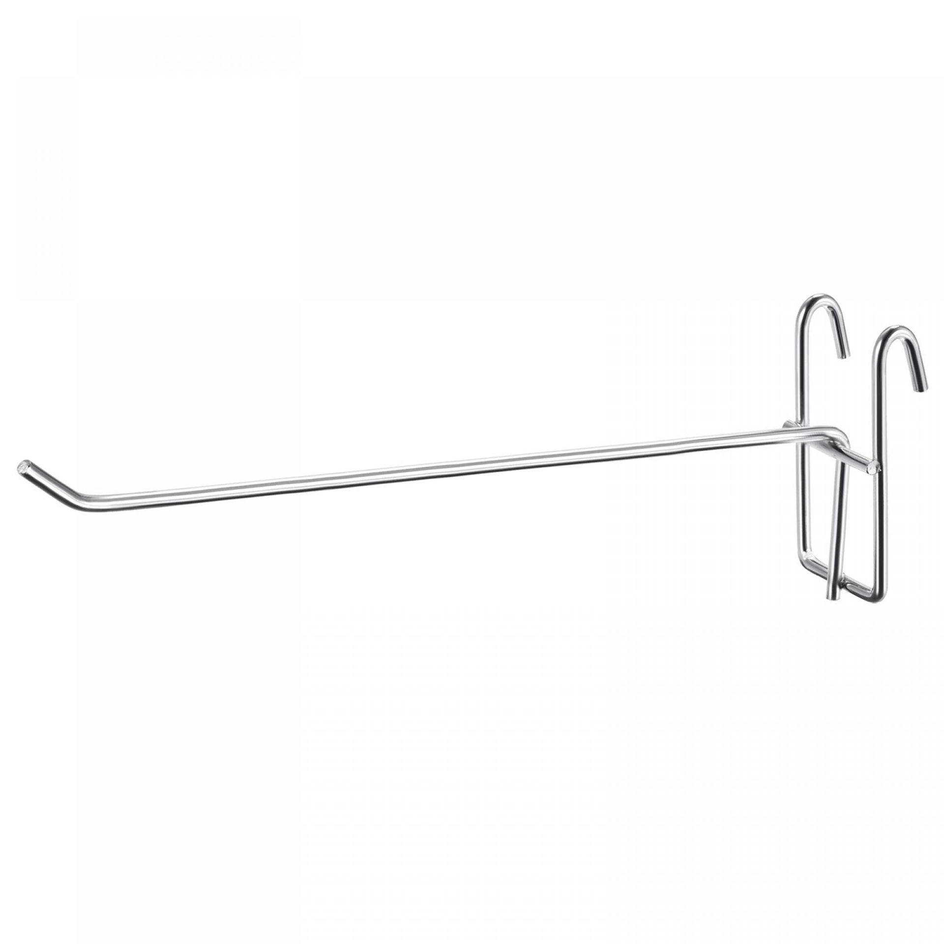 10 Pack 10 Inch Grid Wall Display Hooks - Silver Iron, Rust-Proof Finish for Organising & Displaying