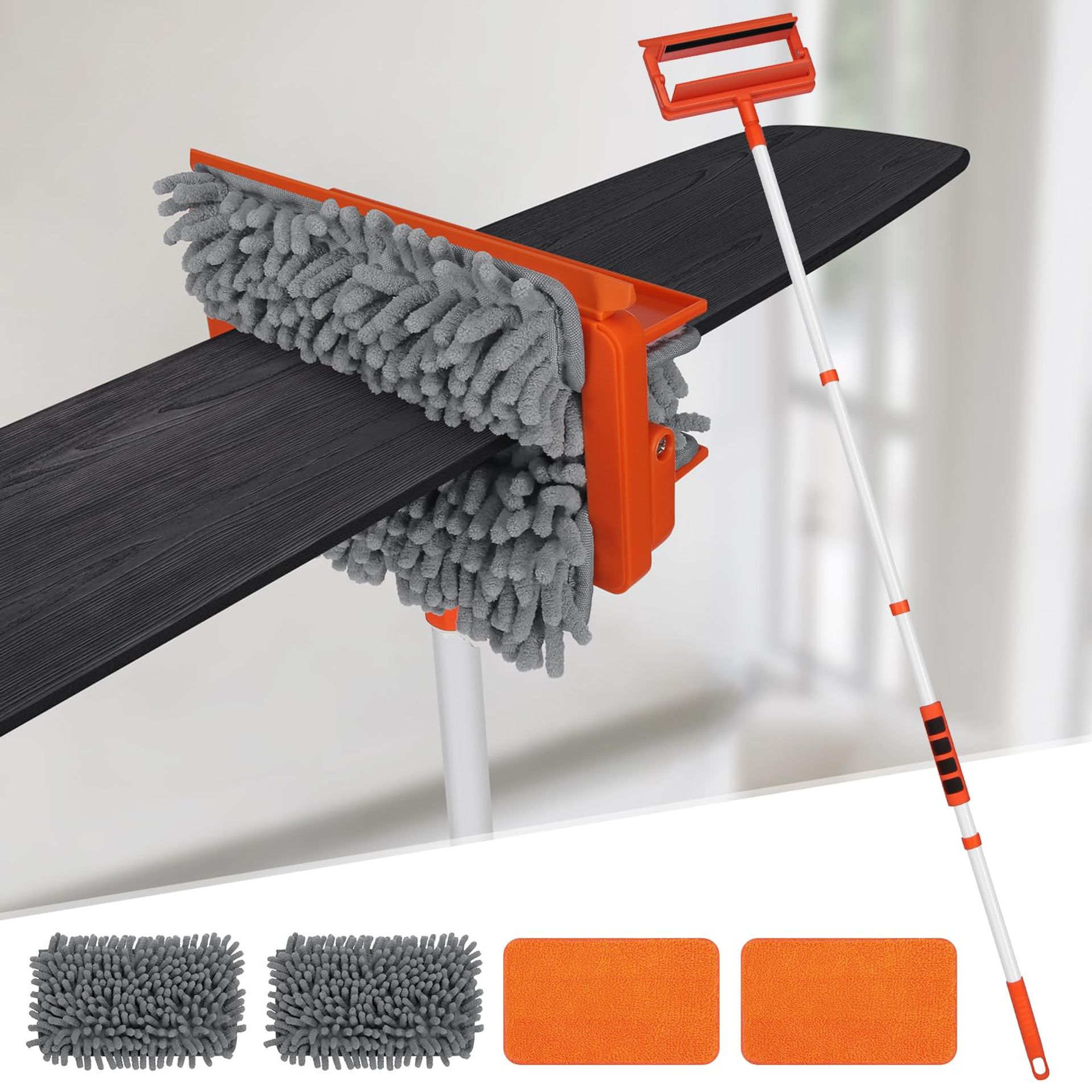 Extendable Ceiling Fan Cleaner Duster with Reusable Mop Head, 62.5'' Long Handle