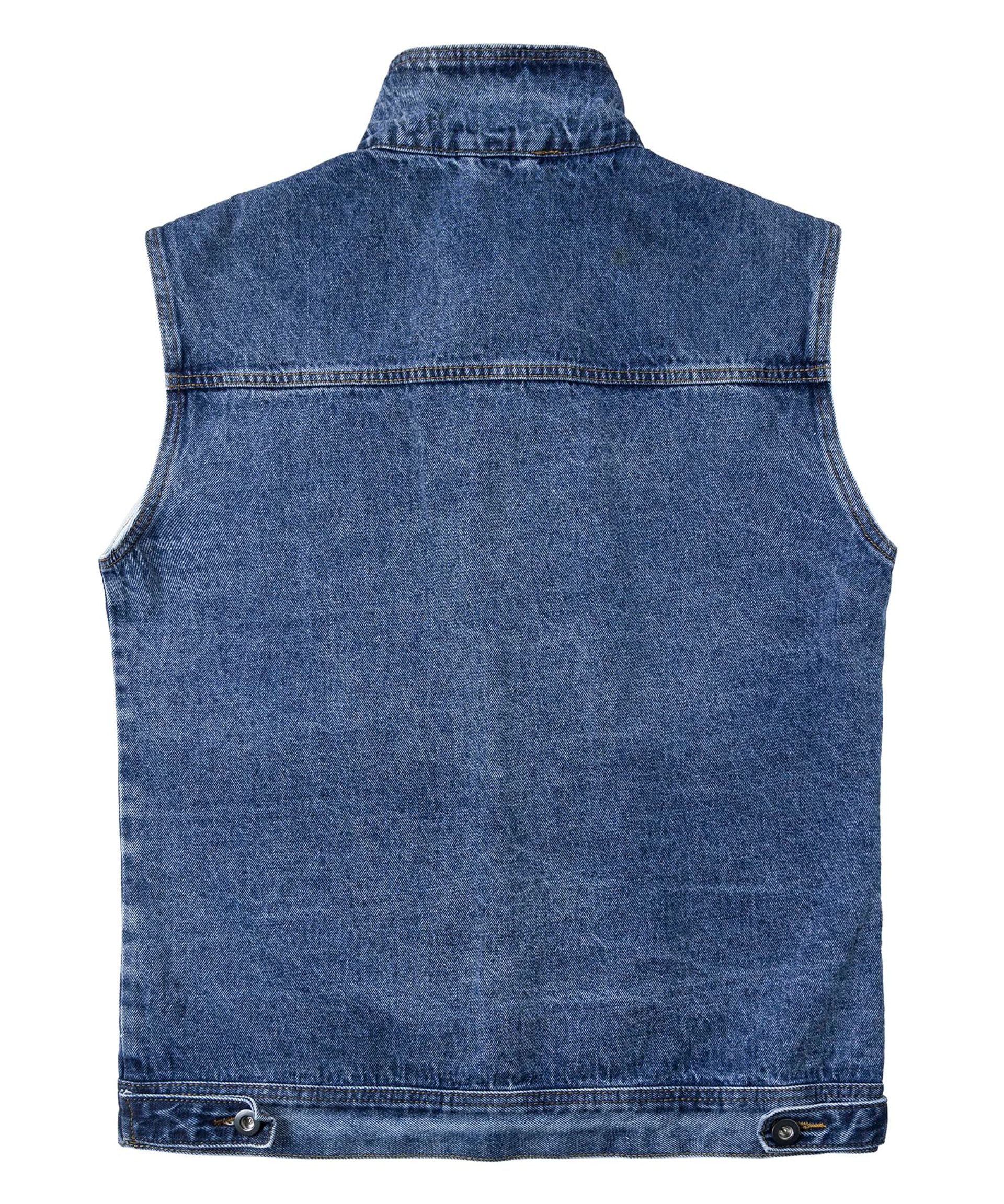 Men'S Vintage Denim Vest Gilet Cowboy Biker Waistcoat - S To XXL