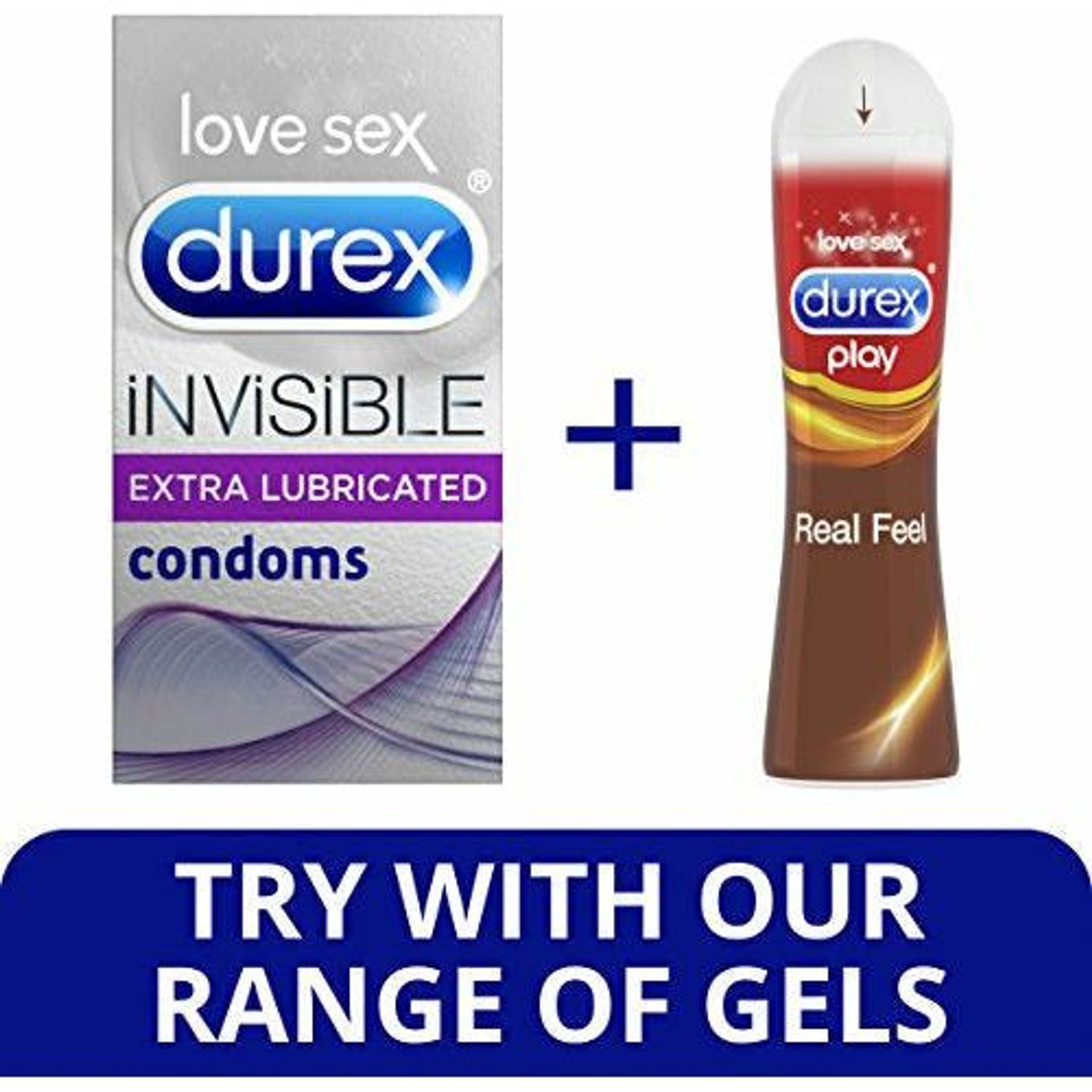 Durex Invisible Extra Lubricated Condoms, Pack Of 12