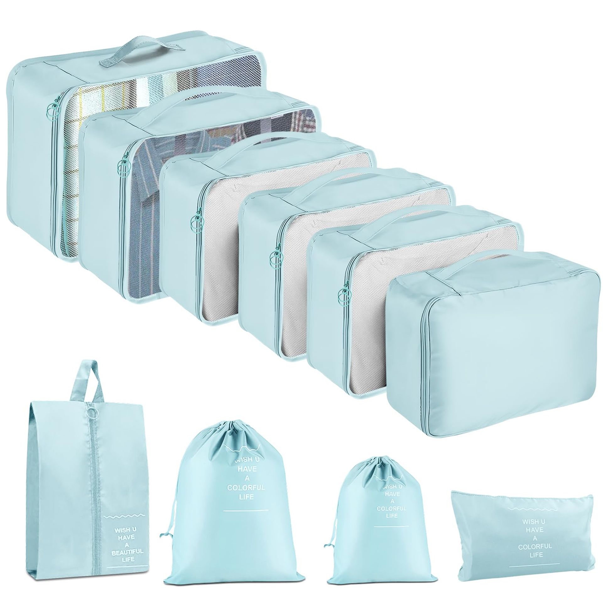 10-Piece Suitcase Organiser Set – Packing Cubes & Travel Accessories for Efficient Luggage Management