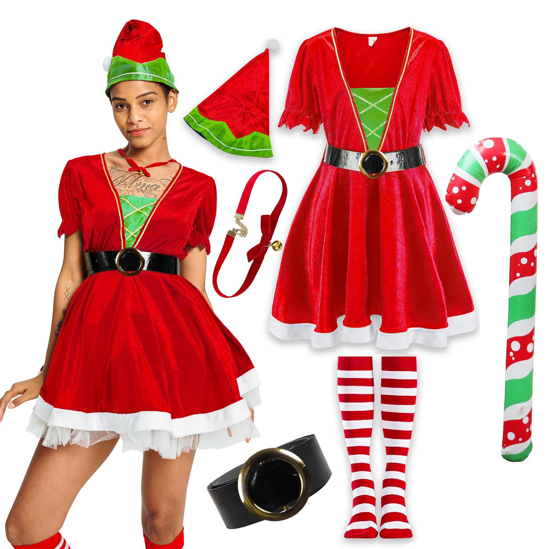 Women's Miss Santa Christmas Fancy Dress Costume, Size M