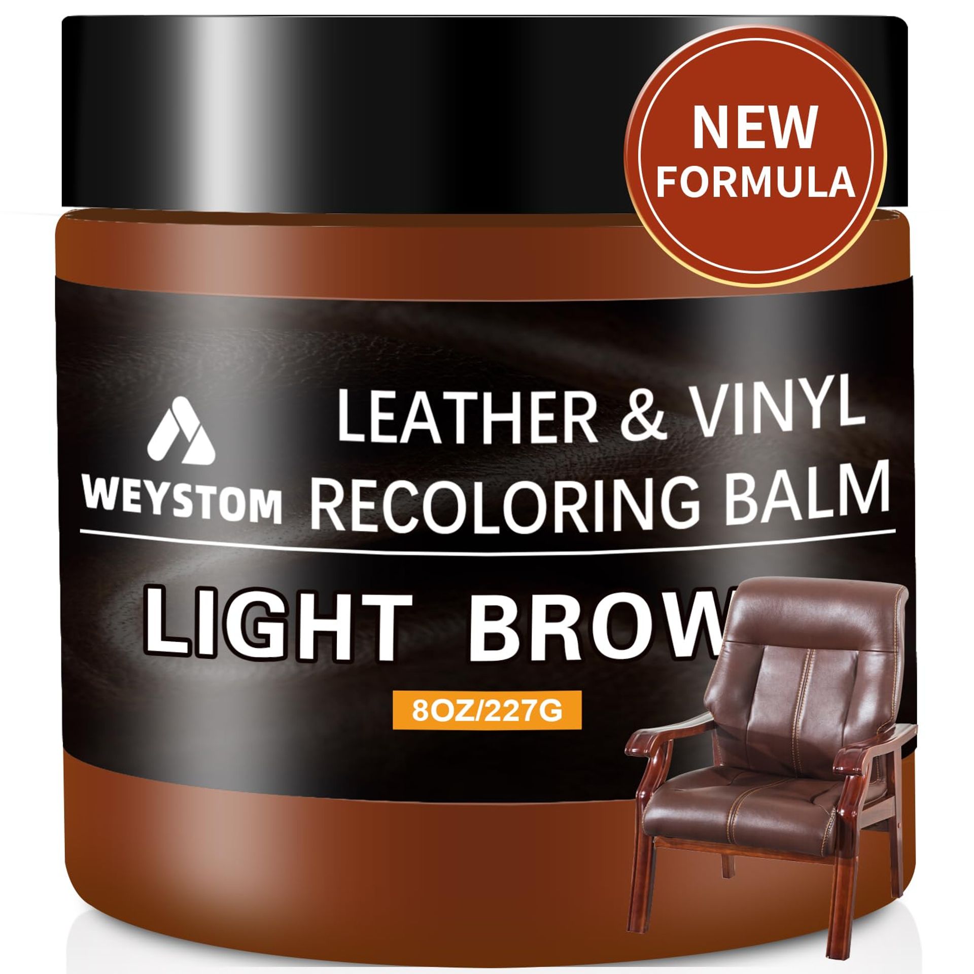 Leather Recolouring Balm Restorative Dye Repairs Scratches, Fades & Cracks for Furniture, Bags & Car Seats - Light Brown SEGAO