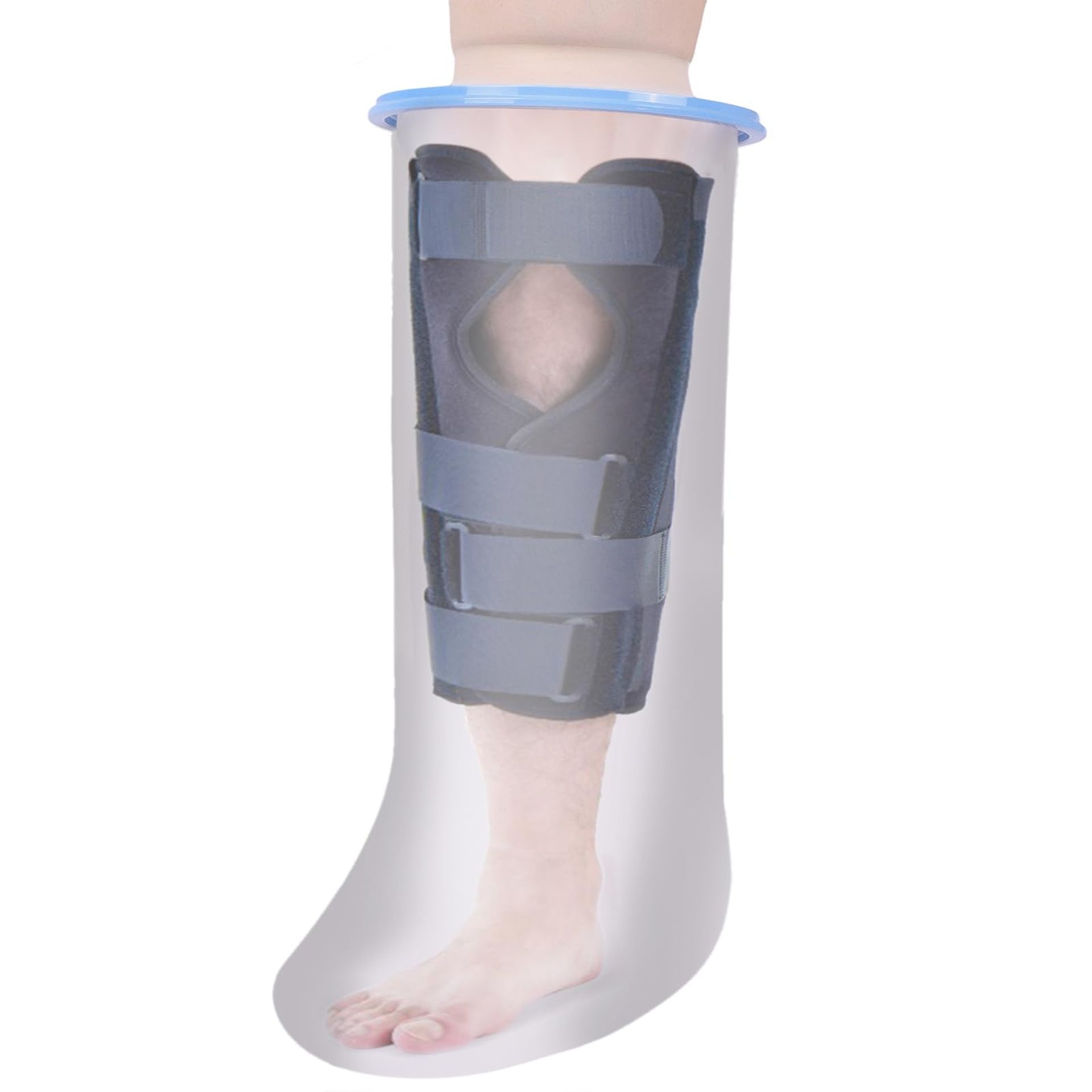 Reusable Waterproof Half Leg Cast Cover for Shower Watertight Adult Protector - Clear Wide Half Leg