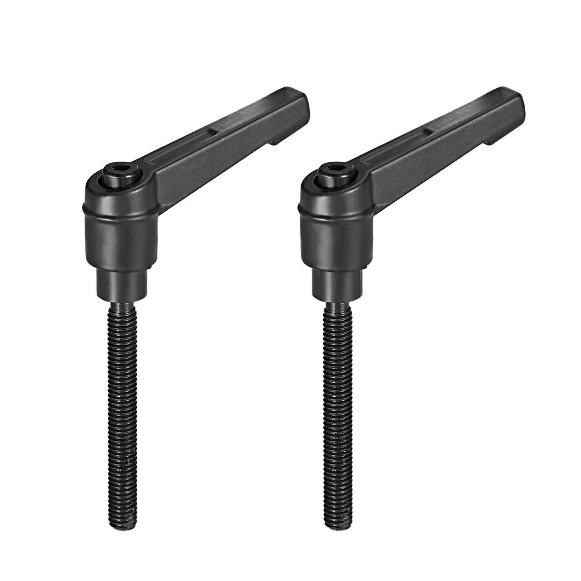 2pcs Adjustable Clamping Lever Handles M6 x 50mm Black Oxide Steel with Locking Lever