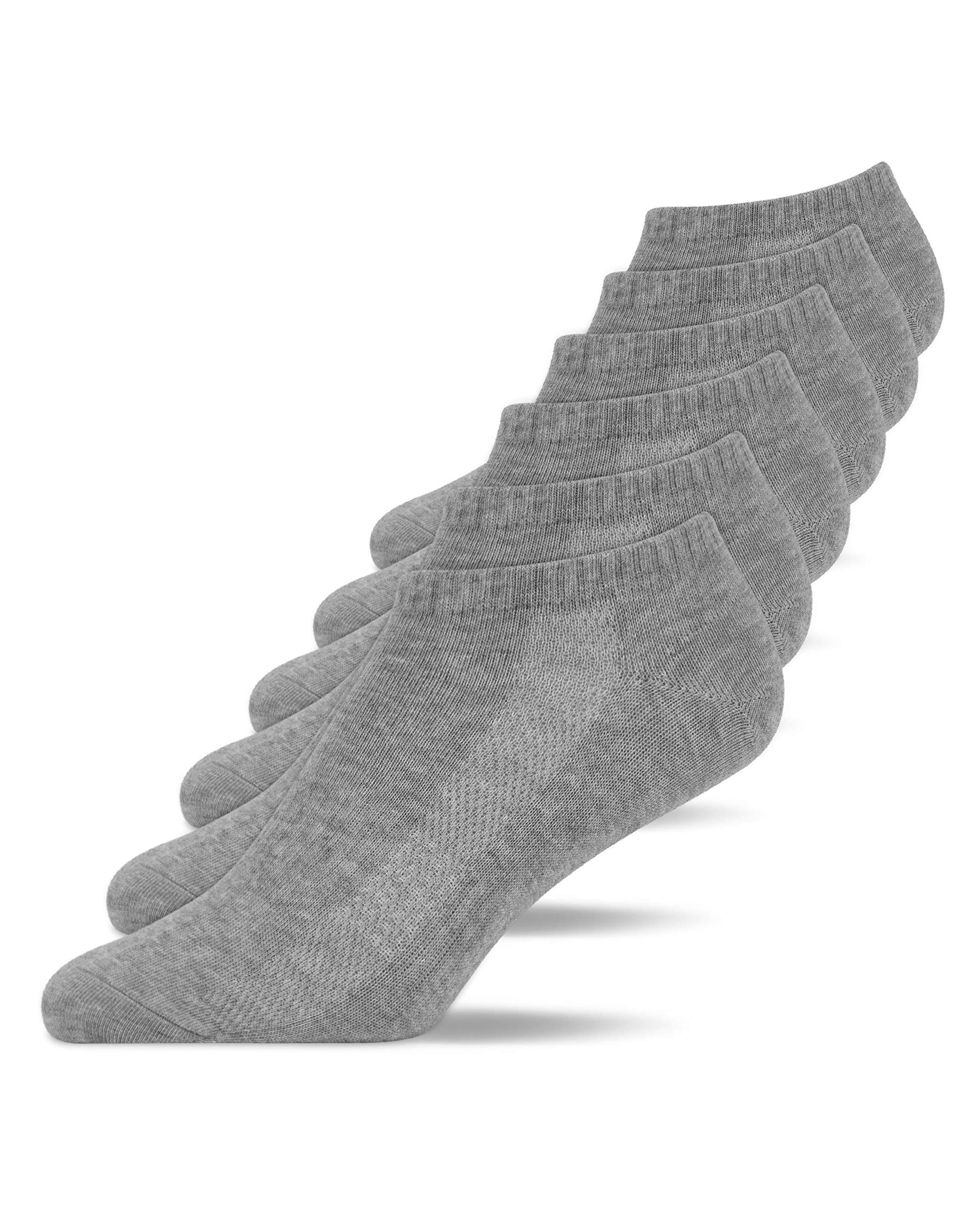 Unisex Cotton Ankle Socks Soft Breathable Everyday Trainer Socks 6 Pairs - Grey UK 6-8