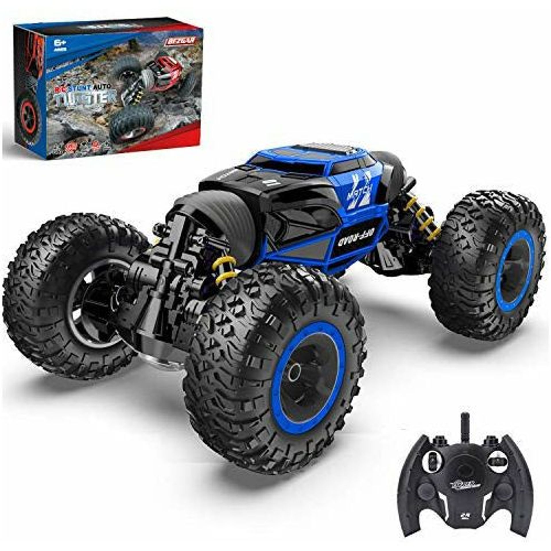 1:14 Scale Remote Control Stunt Car with 4WD, Twist Transform & 15KM/H Speed for Kids - Rechargeable All Terrain RC Vehicle