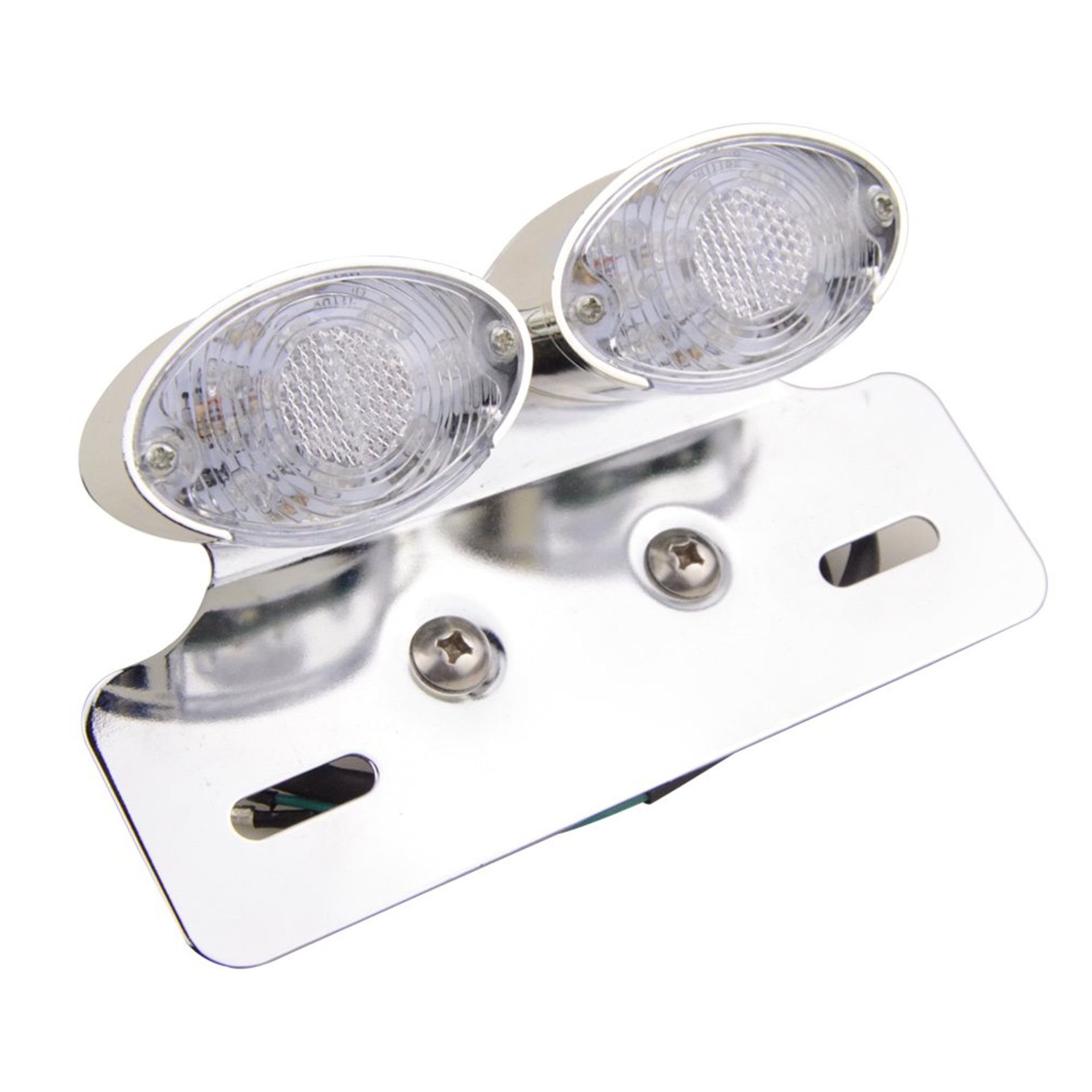 Motorcycle Brake Tail Light with Integrated Turn Signals Indicator for Scooter & ATV - Chrome