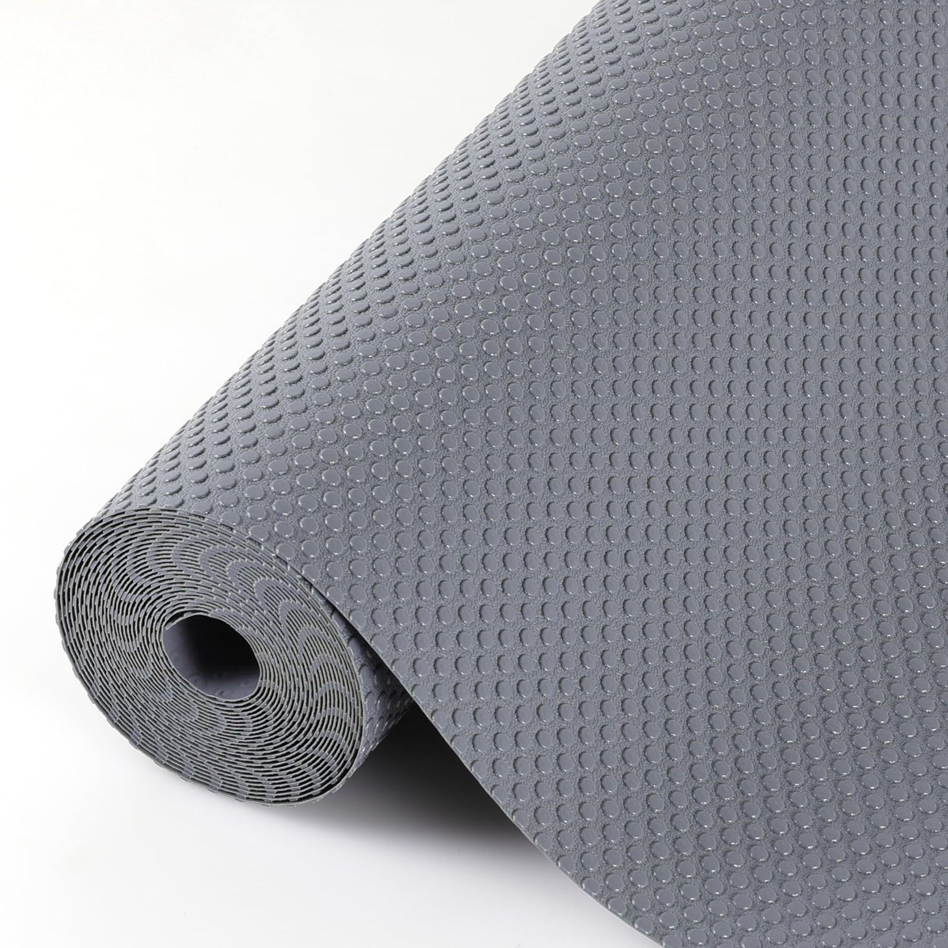 Non-Slip EVA Drawer & Shelf Liners 70x500cm - Waterproof, Washable Cupboard & Fridge Mats in Dark Grey Dot Design