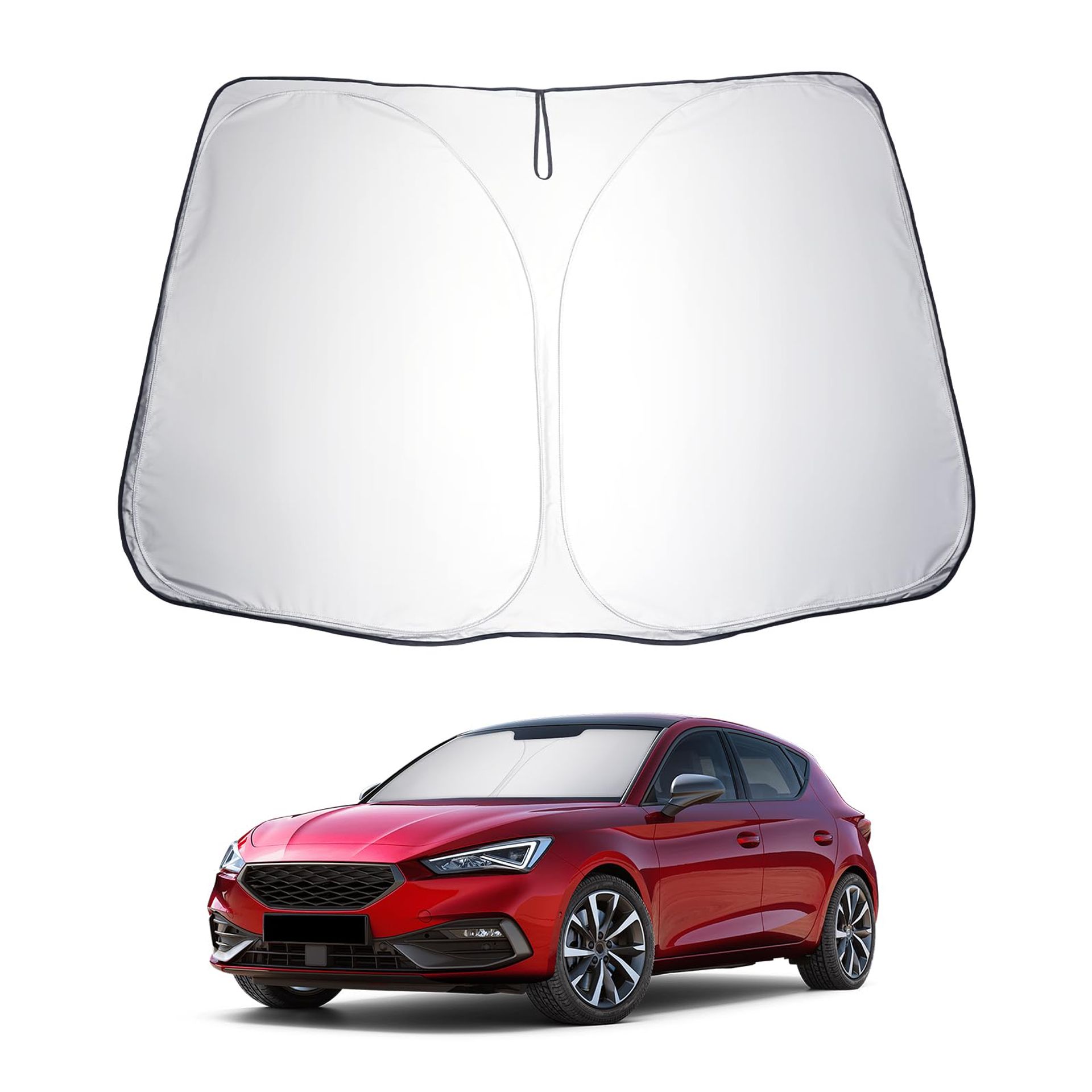 Car Windshield Sunshade Compatible with VW Golf 8 MK8 GTI GTE GTD R 2020-2024 Foldable Reflective UV Heat Protector - Silver Golf 8/MK8 2020+