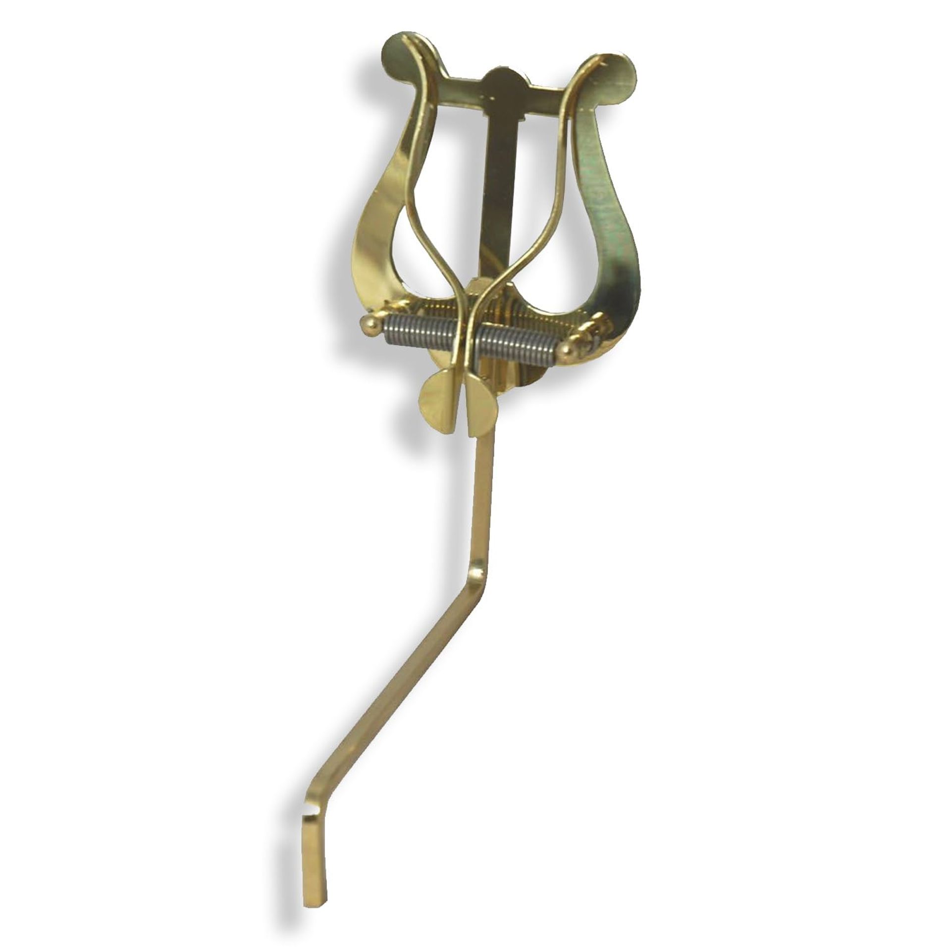 Saxophone Lyre Marching Music Stand Holder with Adjustable Clamp for Alto & Tenor - Gold Lacquered