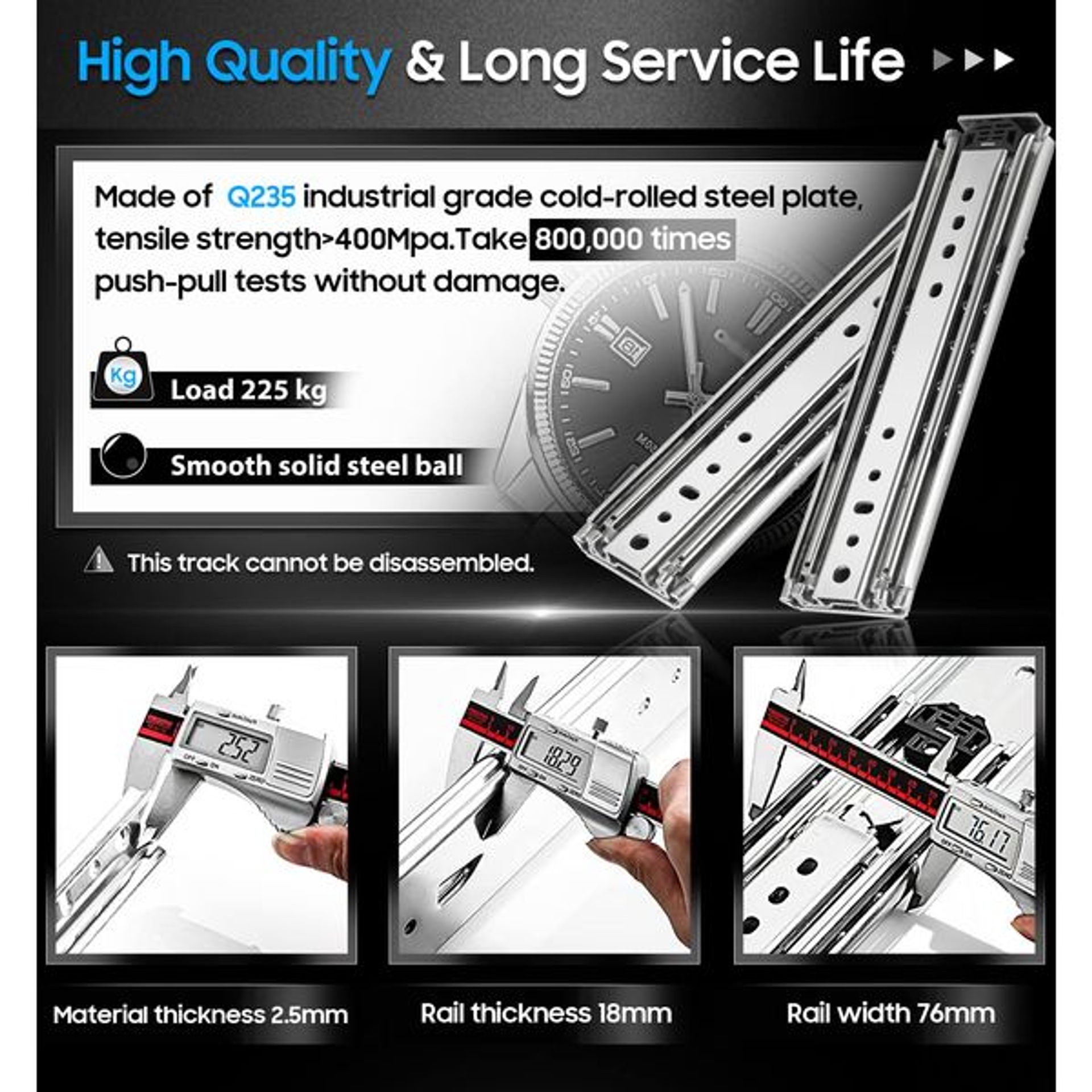 Accuride ladegeleider - met bevestigingshoeken - 600 mm bestellen? - Meubelbeslag Online