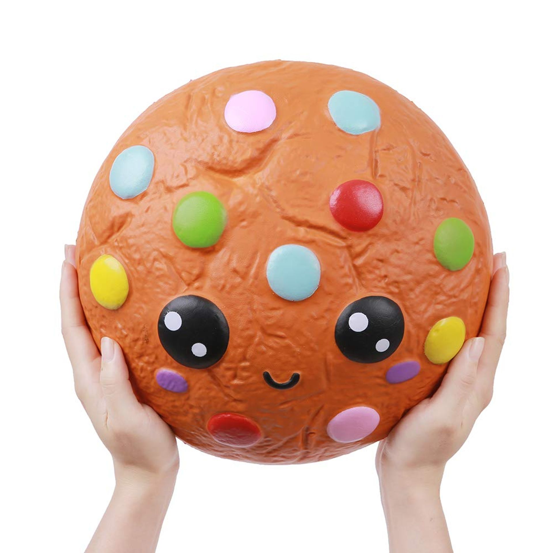 Giant Kawaii Cookie Squishy Toy Scented Soft Slow Rising Stress Relief Gift - Orange 10.2 Inch
