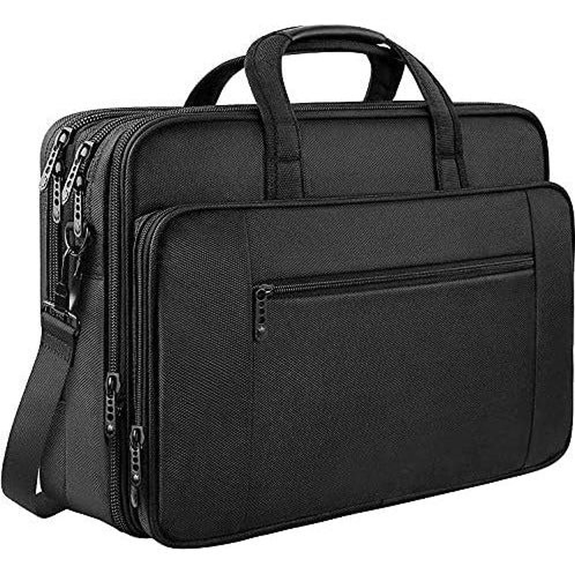Laptop Messenger Bag Waterproof Business Briefcase with Expandable Compartments for 17-inch Notebook - Black 17 Inch