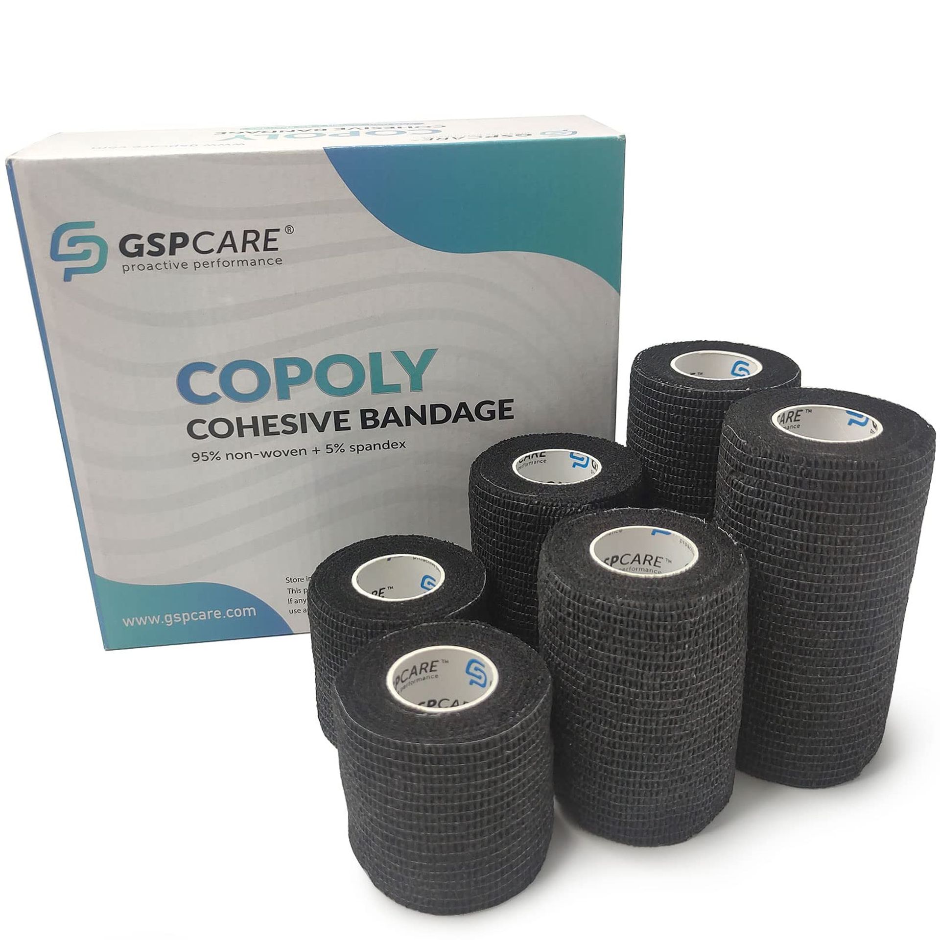 Self-Adherent Elastic Cohesive Bandage for Humans and Pets - Vet Wrap for Wrist, Ankle, Knee Support (2" 3" 4")