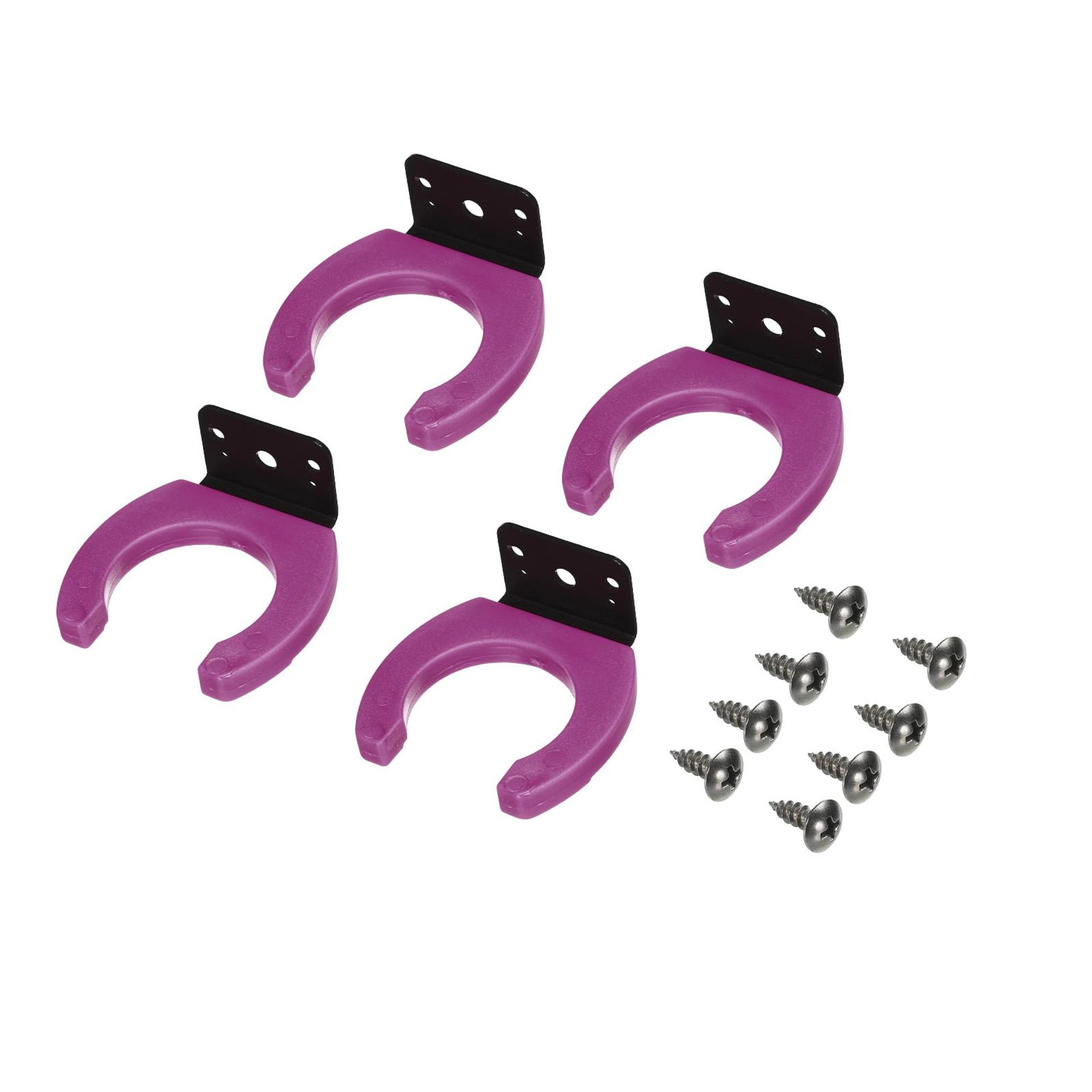 Wall Mounted Microphone Holders Space-Saving Brackets with Screws Anti-Slip Silicone Design 4 Pack - Purple