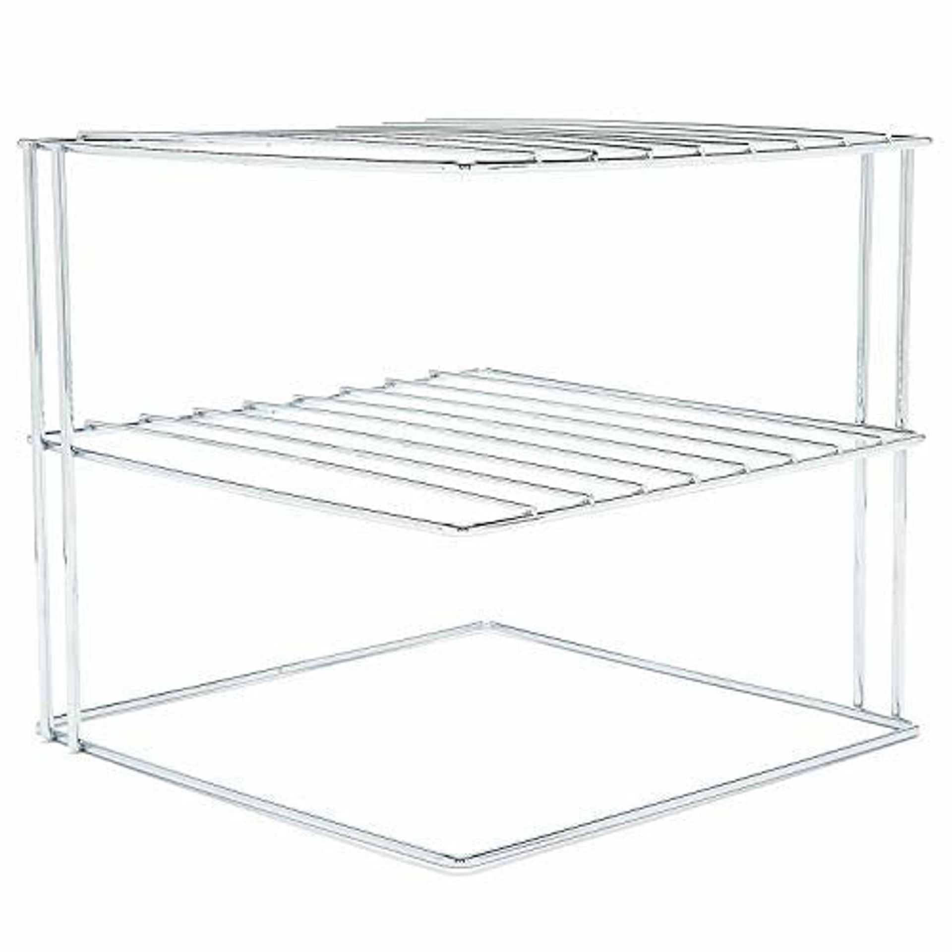 Simplywire - Plate Rack - Kitchen Cupboard Organiser - 3 Tier Square - Ch