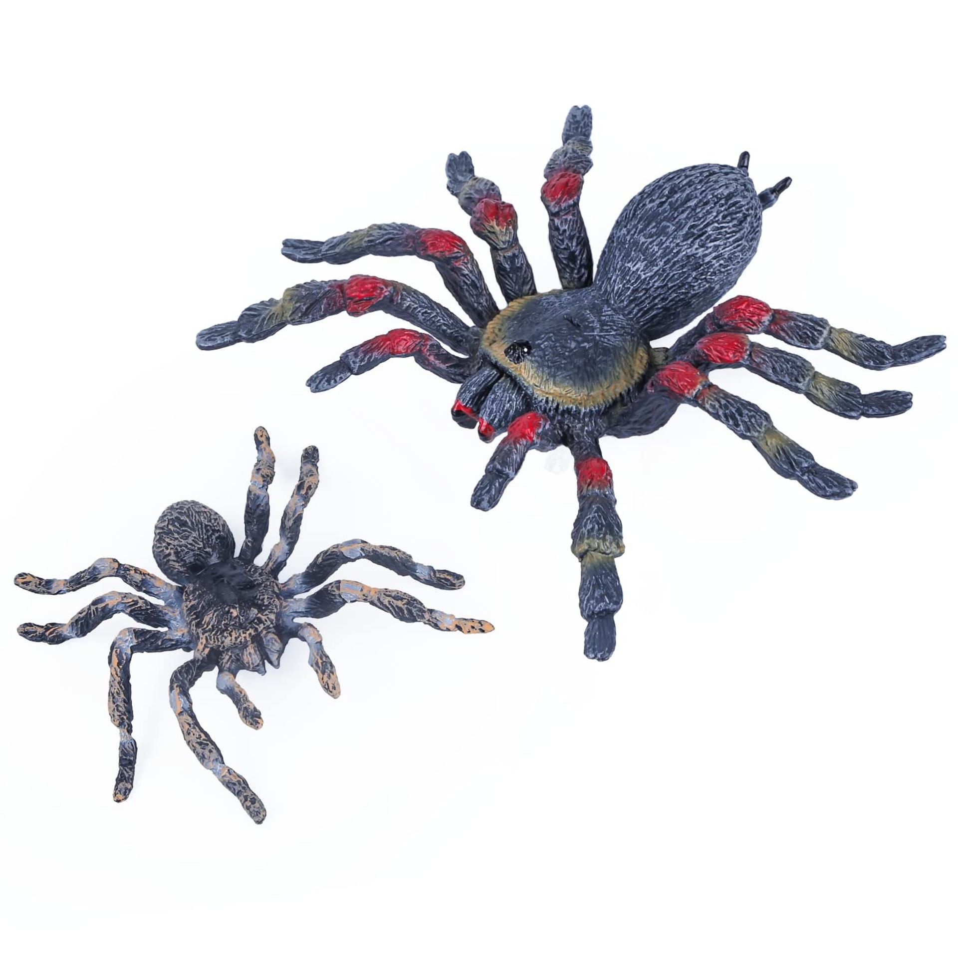 Giant Lifelike Whiteknee Tarantula Spider Figures for Halloween Pranks - 2 Pack