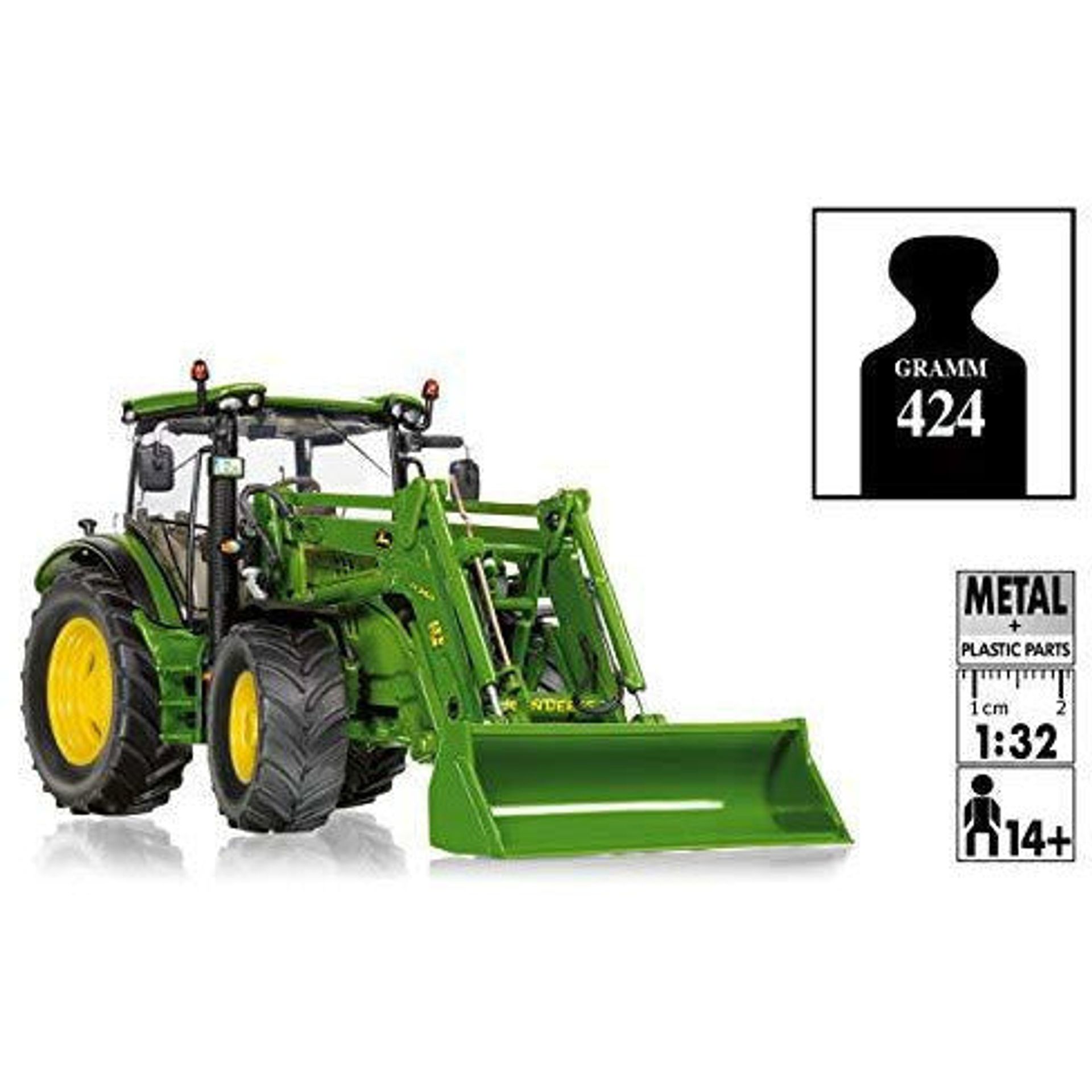 Wiking 7344Ã‚Â John Deere 6125R With Front Loader