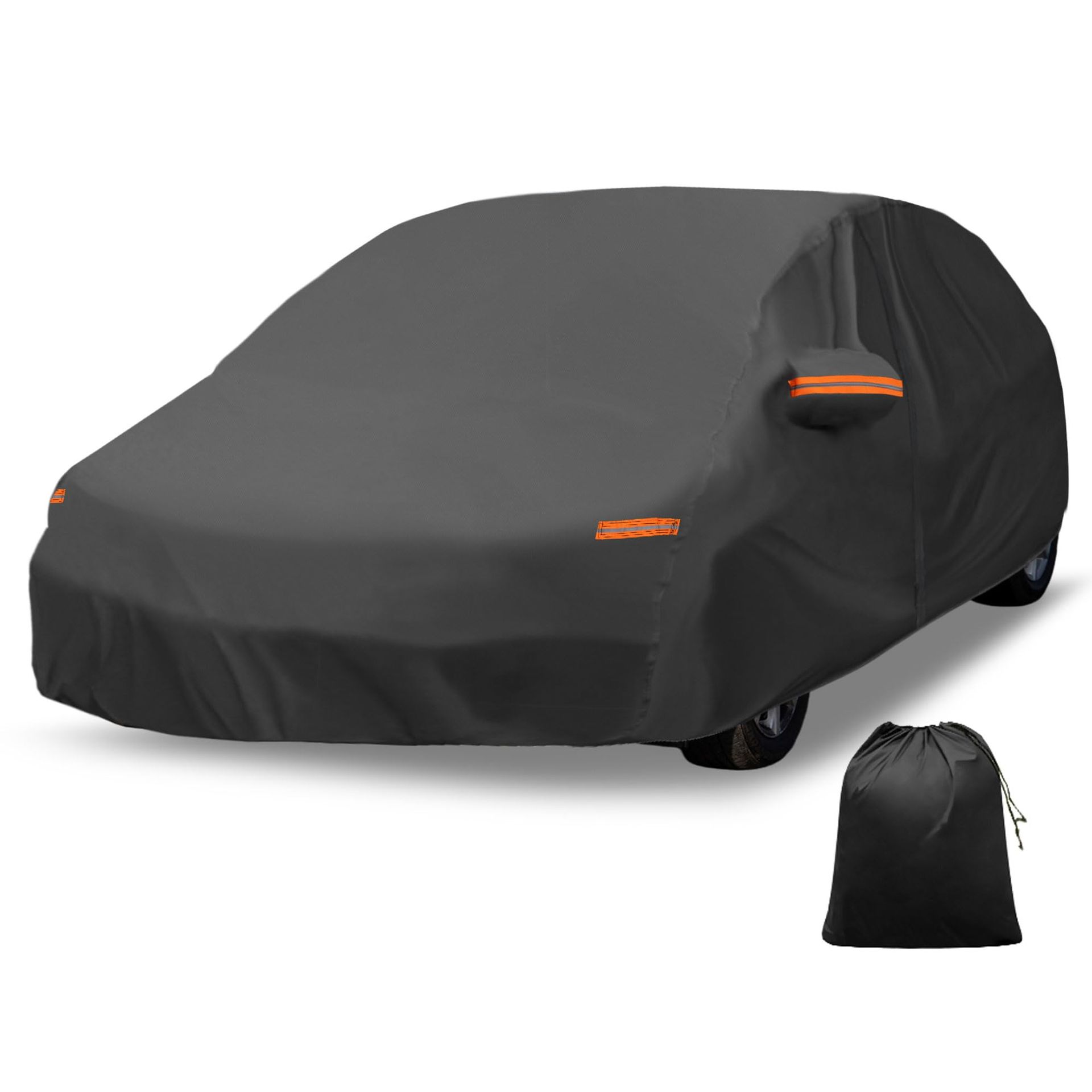 Car Cover for Subaru Legacy Wagon Outdoor Waterproof 210D-PU with Side Zipper - Black 490x185x135cm