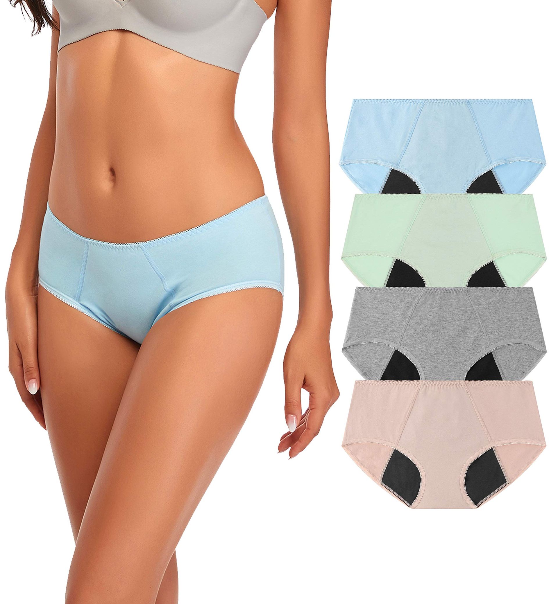 Leak-Proof Women's Menstrual & Postpartum Underwear - C-Section Friendly, XX-Large, Multi-Colour