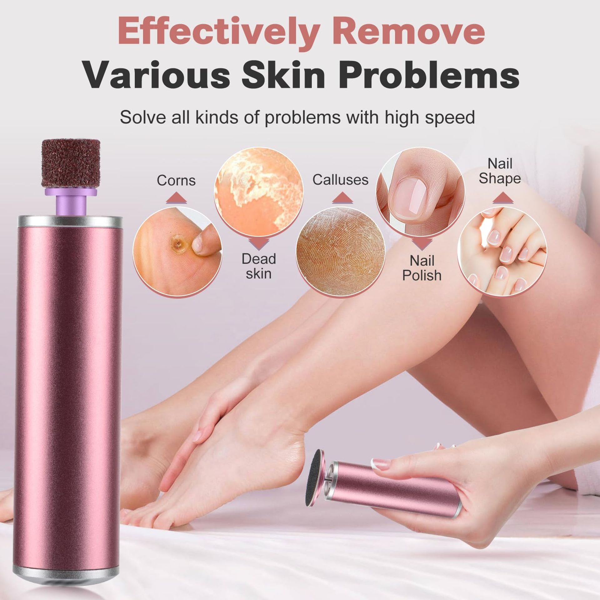 AGAATI Electric Callus Remover for Feet with Vacuum, Electric Vacuum Foot Grinder Pedicure Device, Rechargeable Hard Skin Remover Foot File Pedicure