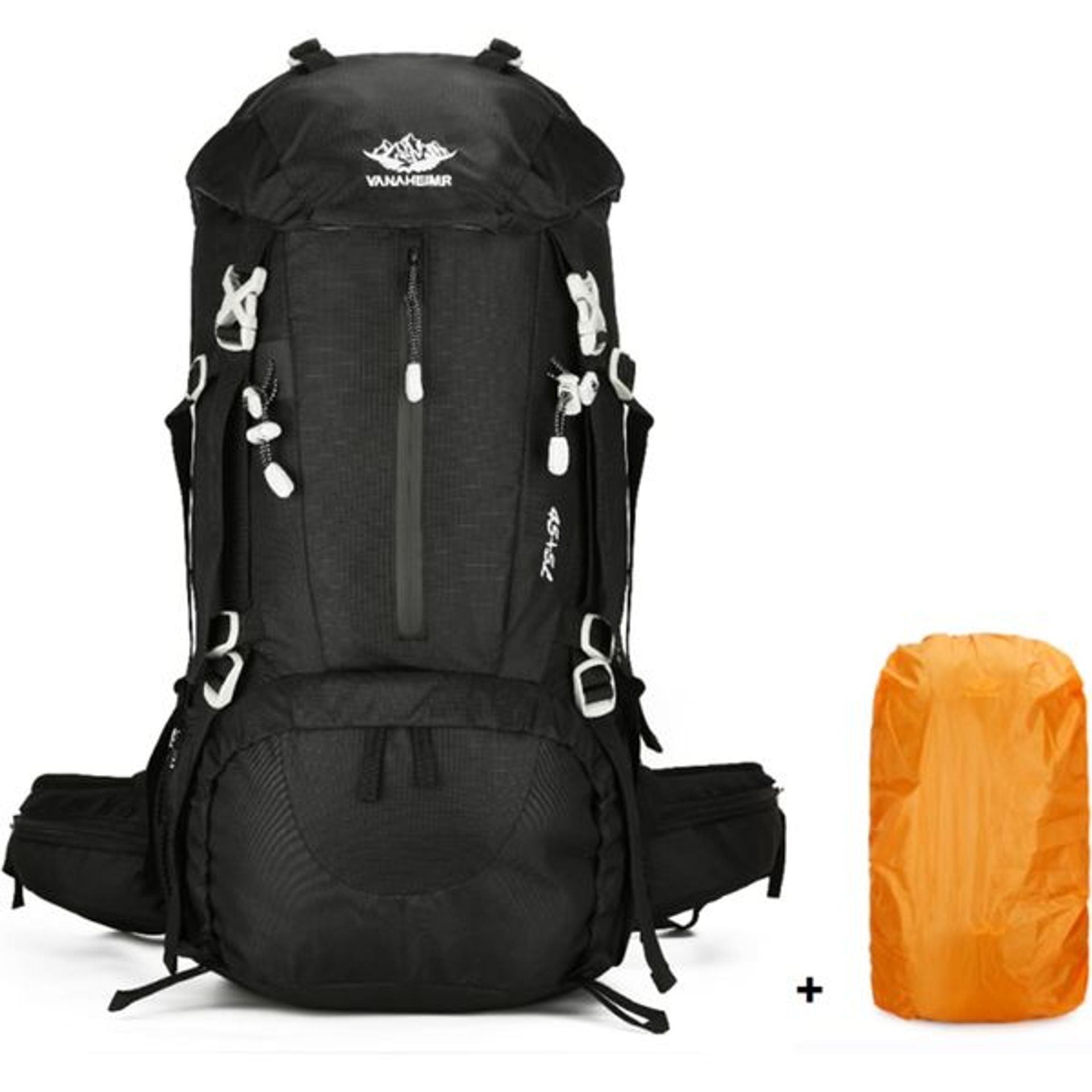 50L Hiking Backpack, Waterproof Camping Essentials Bag With Rain Cover, 4