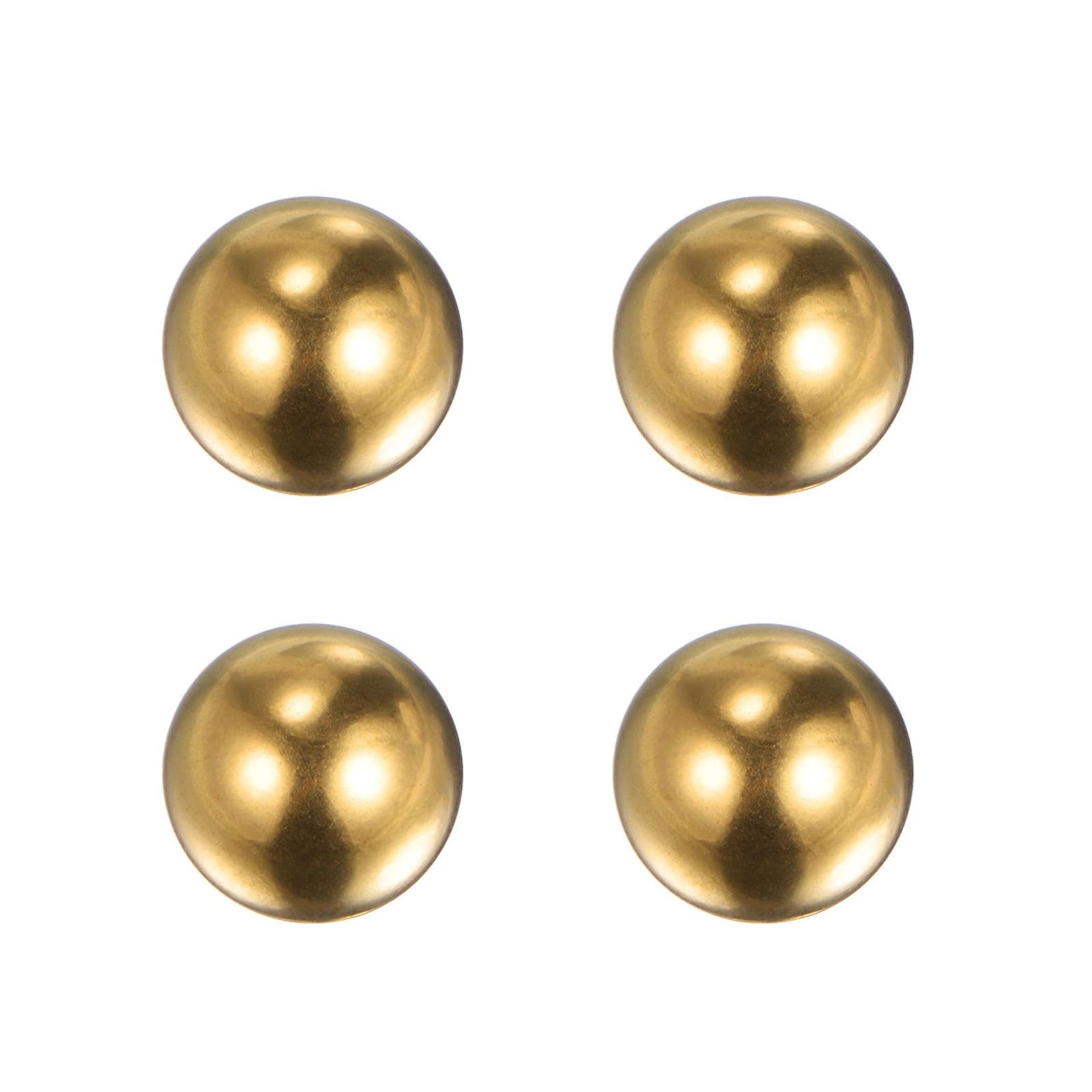 sourcing map 4pcs 20mm Precision Solid Brass Bearing Balls for Bearings Valves Decoration