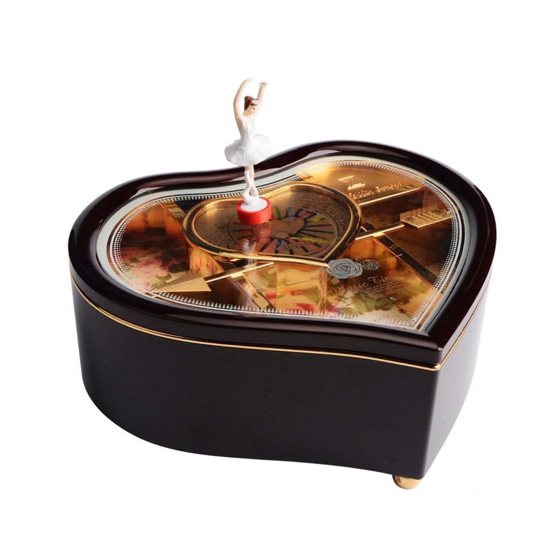Heart-Shaped Vintage Music Box with Dancing Ballerina - Perfect Gift for Christmas, Valentine's, Birthday