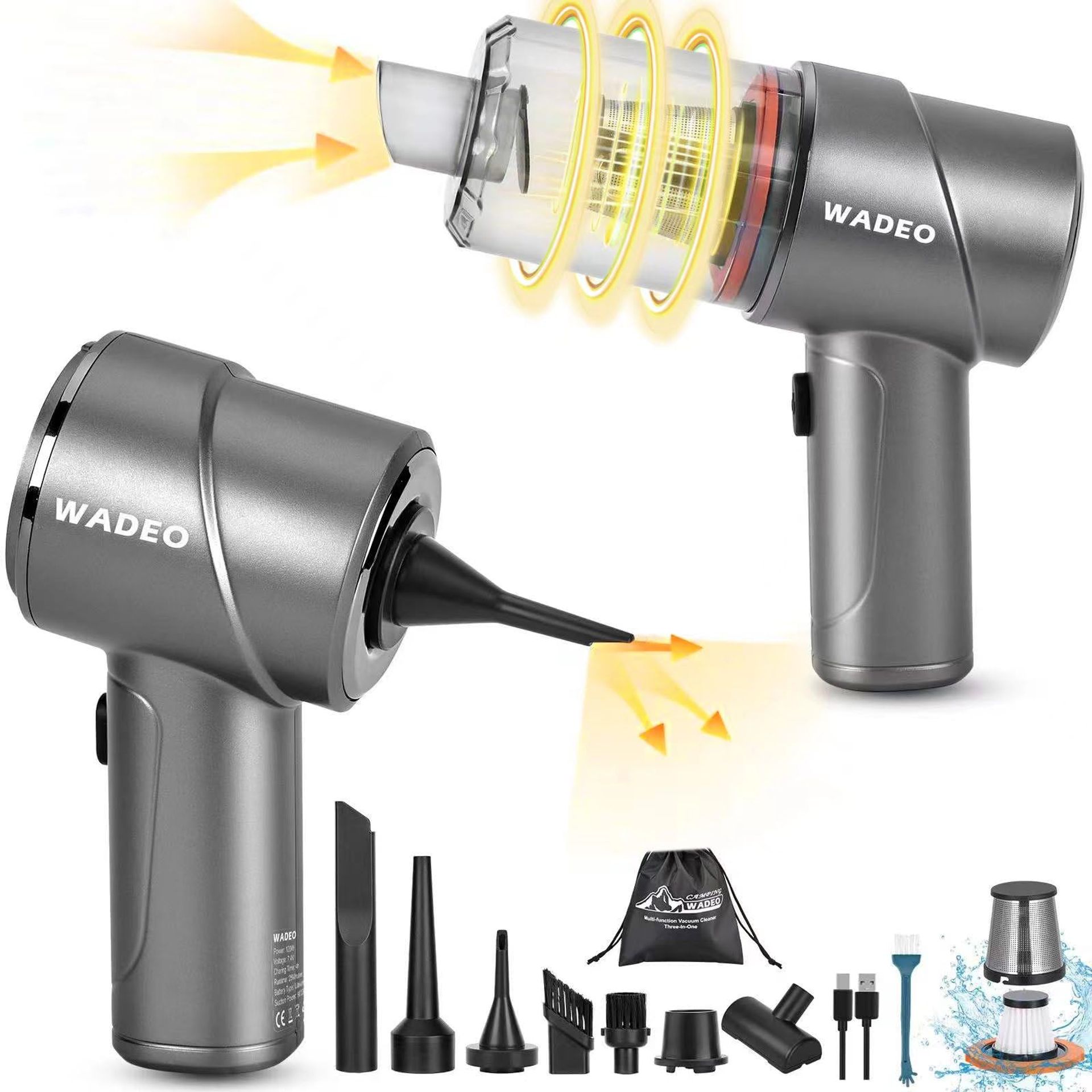 15000PA Handheld Vacuum Cleaner with Ultra Strong Suction, 3-in-1 Cordless Air Blower & Dust Buster