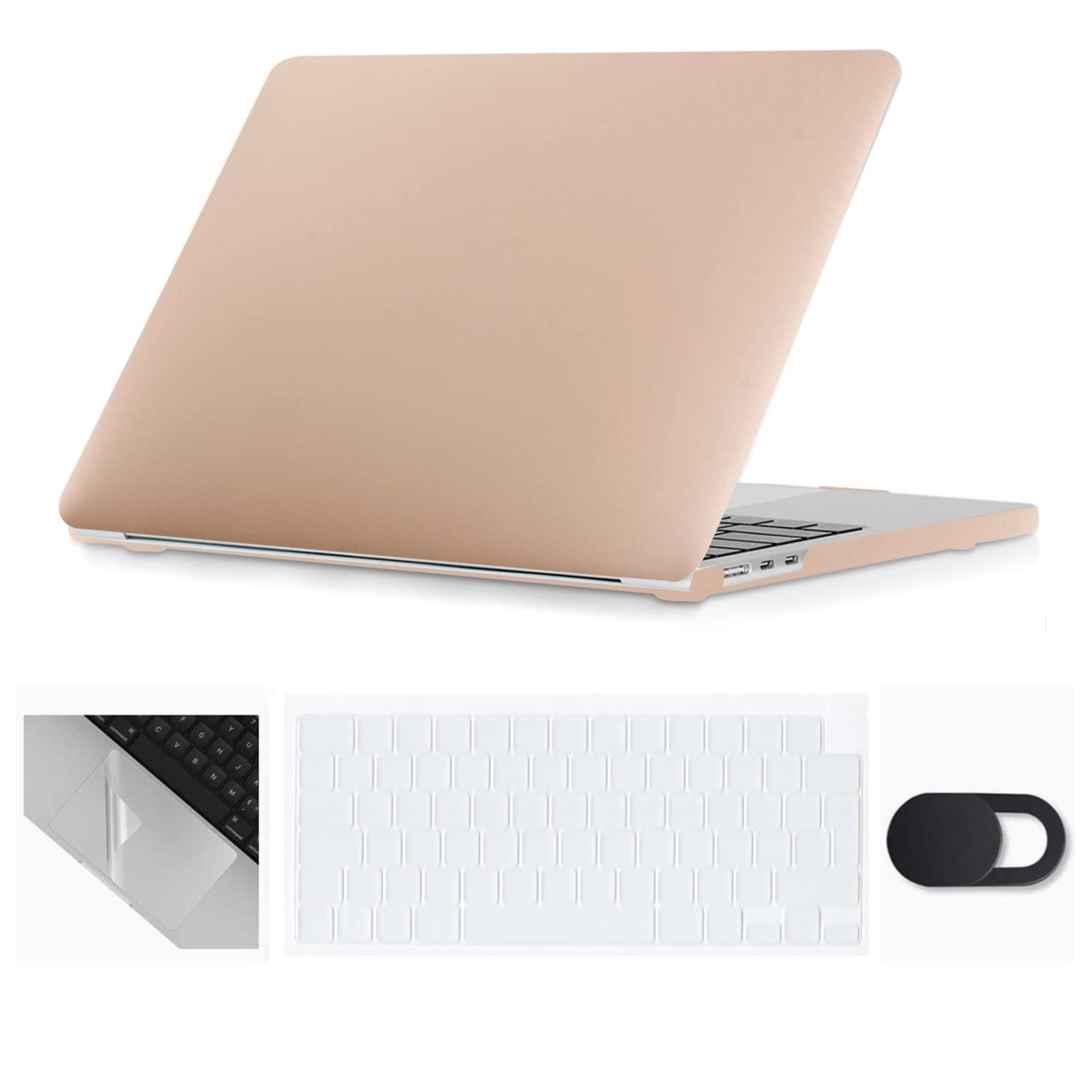 Laptop Hard Shell Case Compatible with MacBook Air 13.6 inch M4/M3/M2 2022–2025 with Keyboard & Webcam Cover - Gold 13.6inch