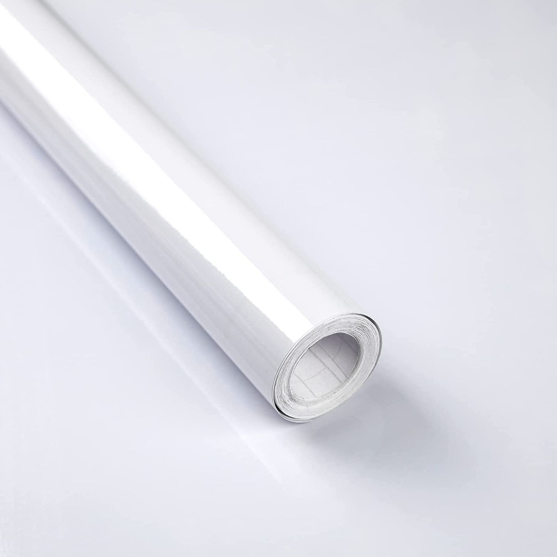 Sticky Back Plastic Self Adhesive Vinyl Wrap Waterproof Gloss Finish for Kitchen Cupboards and Furniture - White 90x600cm