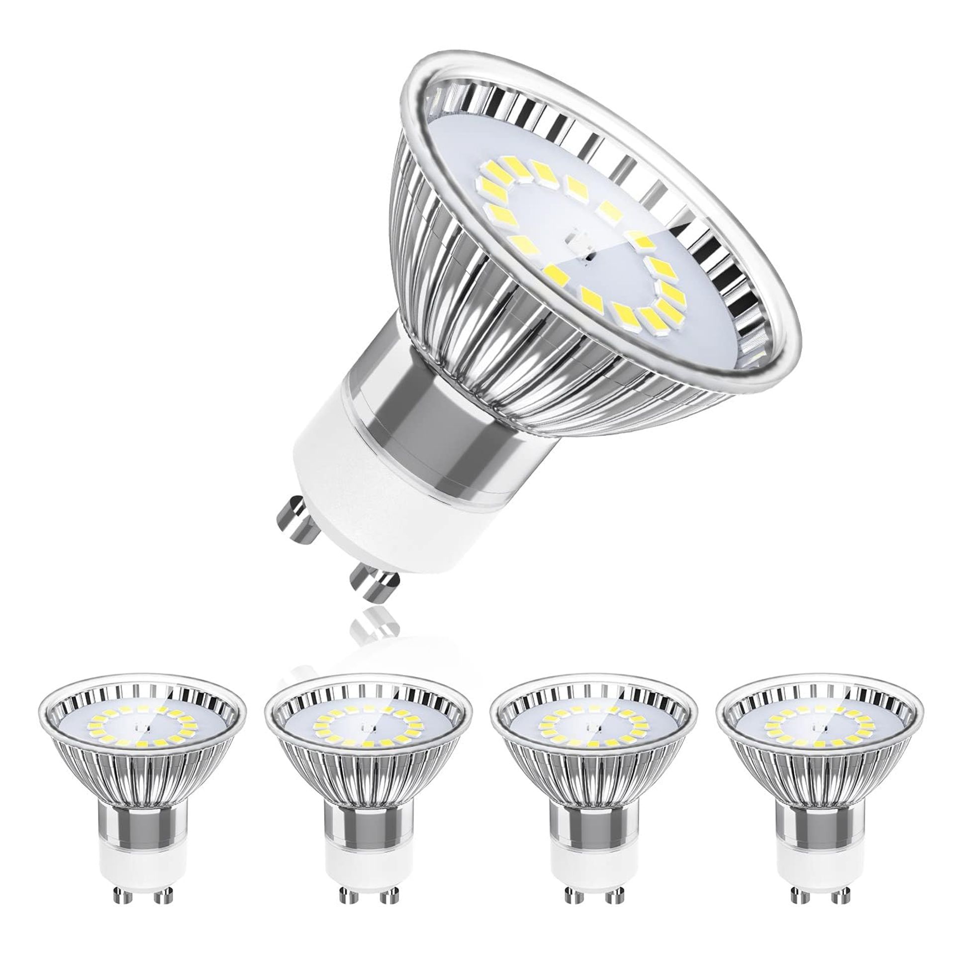 Cool White GU10 LED Spotlight Bulbs 5W (50W Equivalent) Pack of 5 - Energy Efficient Home & Office Lighting