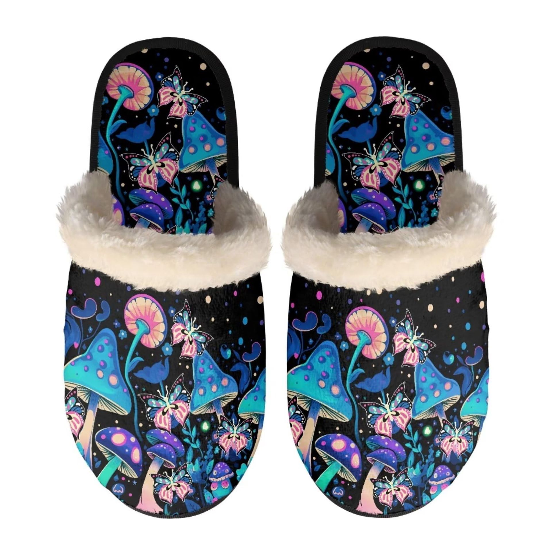 IOPQO Slippers For Women Indoor House Slippers Bedroom Winter Soft Slippers Indoors Anti Slip Plush Home Women S Slipper Fuzzy Slippers Blue