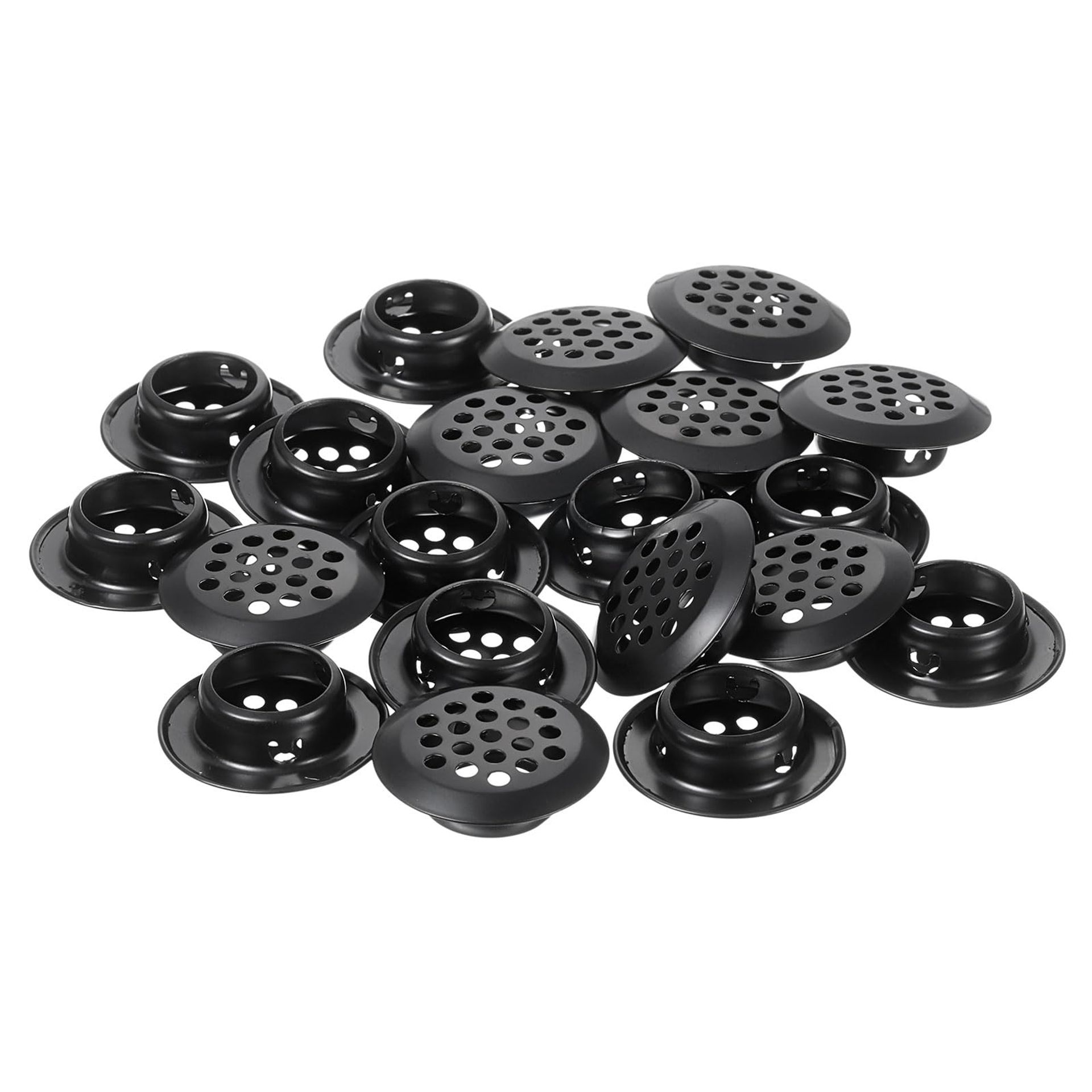 sourcing map 50Pcs Circular Air Vents, 53mm Stainless Steel Mesh Hole Round Soffit Vents for TV Cabinet, Wardrobe Silver