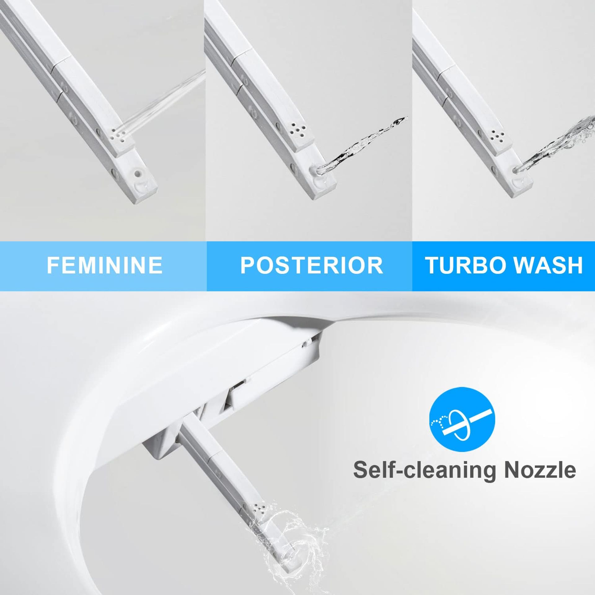 R FLORY FDB300 Sedile Bidet Intelligente con Riscaldamento del Sedile, Pulizia con Acqua Calda