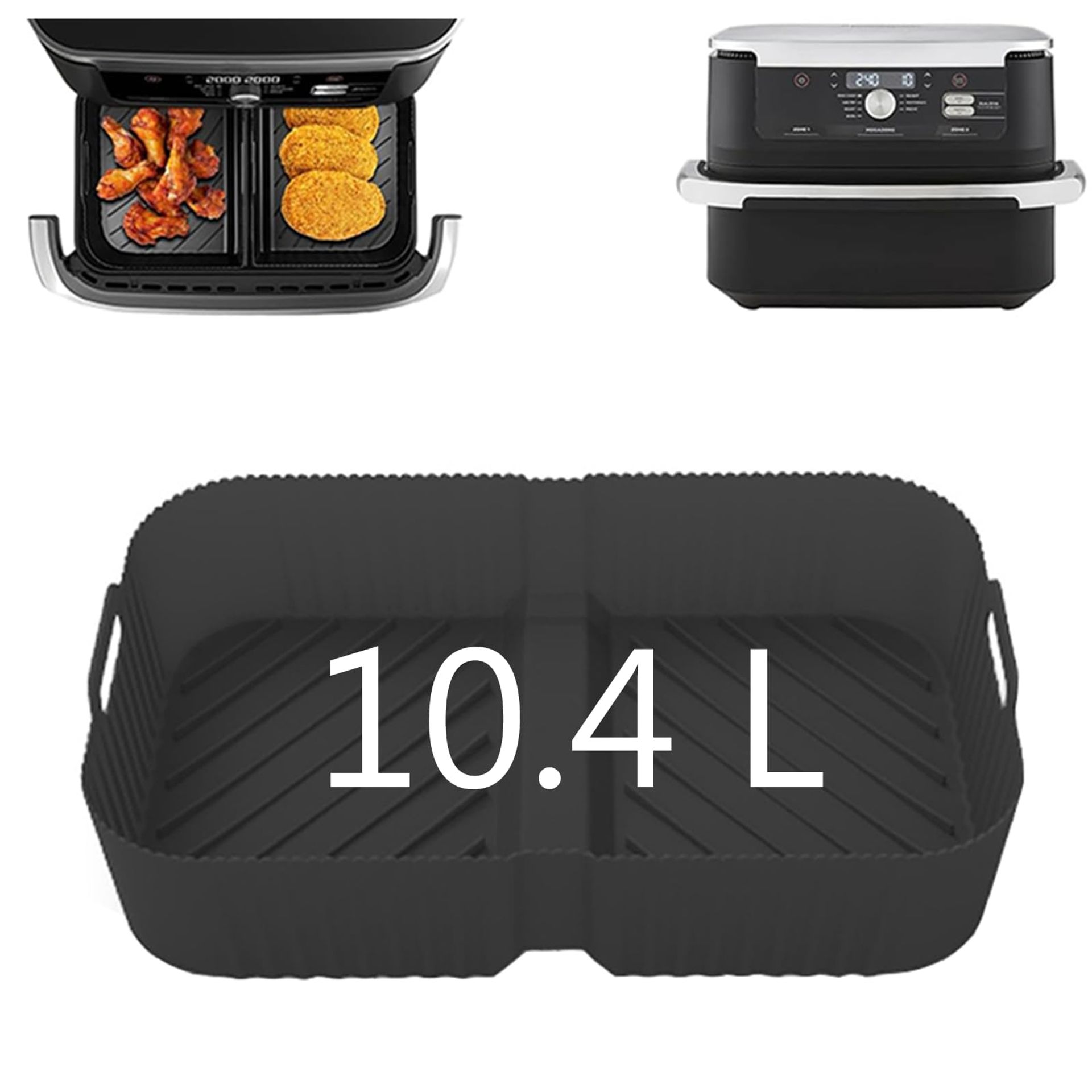 Moule Silicone Air Fryer pour Ninja Foodi FlexDrawer 10.4 L AF500EU, 24 Pièces Silicone Accessoires Air Fryer pour Friteuse, AF500EUCP Accessoires 1×10.4L 2×5.2L