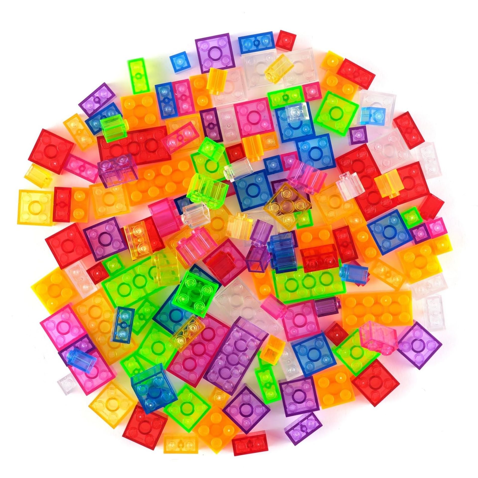 156pc Clear Colour Building Block Set for Kids 3+ | Compatible with Major Brands | Creative Play with 4 Shapes & Sizes