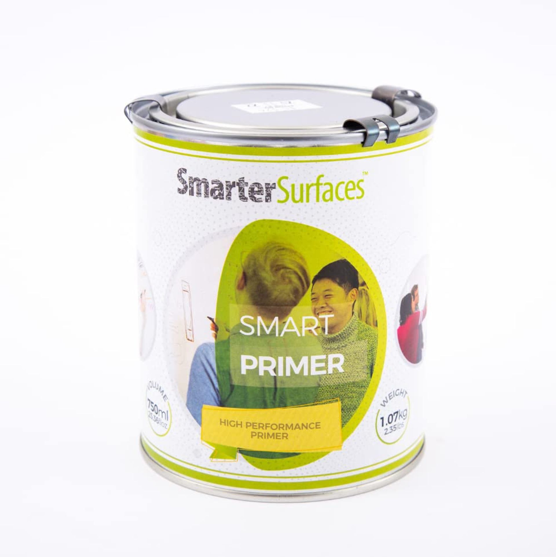 Professional Multisurface Smart White Primer Non-Toxic Water-Based Easy Application Suitable for Wood Metal Glass Coverage 6m² - White 6m²