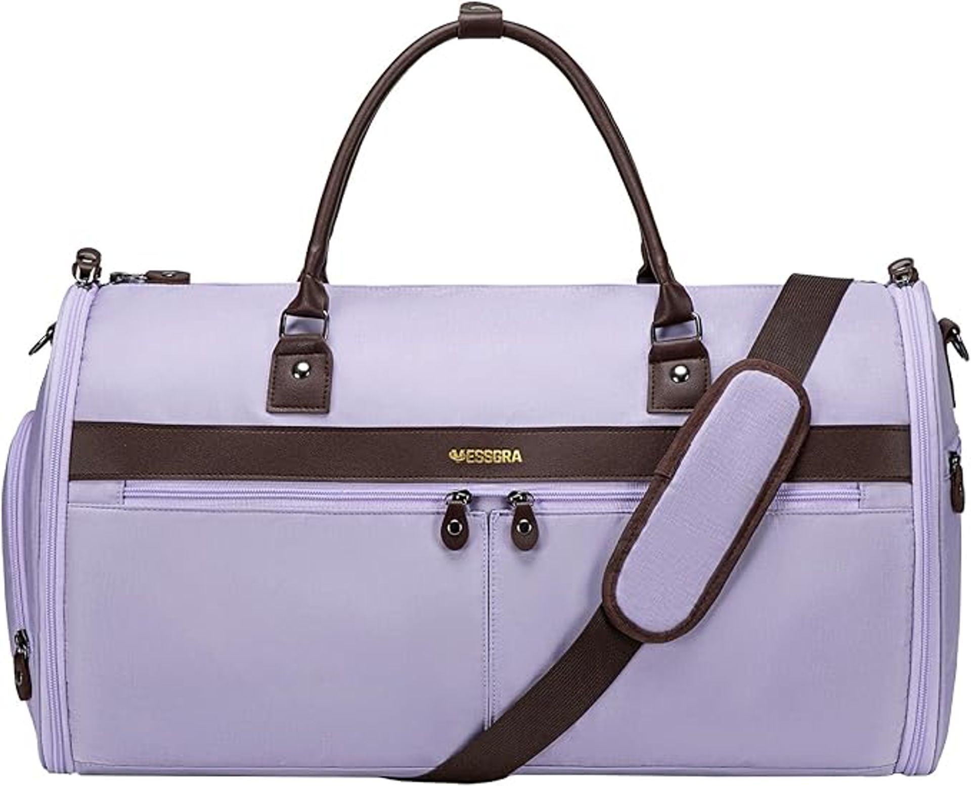 Convertible Garment Bag and Travel Duffle 2-in-1 with Shoe Compartment & Detachable Shoulder Strap - Purple WTGB01
