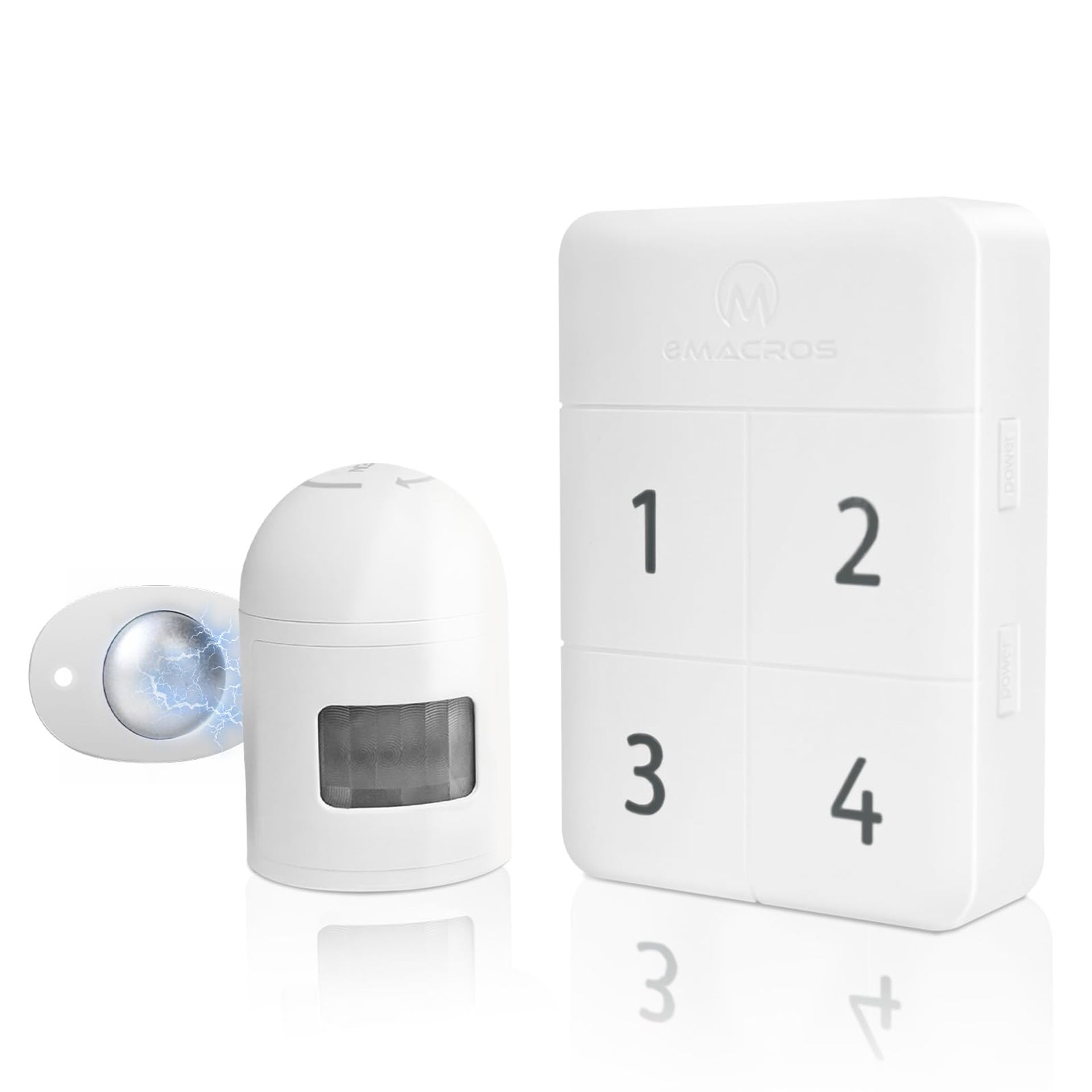 Wireless Driveway Alarm Weatherproof PIR Motion Sensor 500FT Range with Receiver for Home Security - White 1r1s