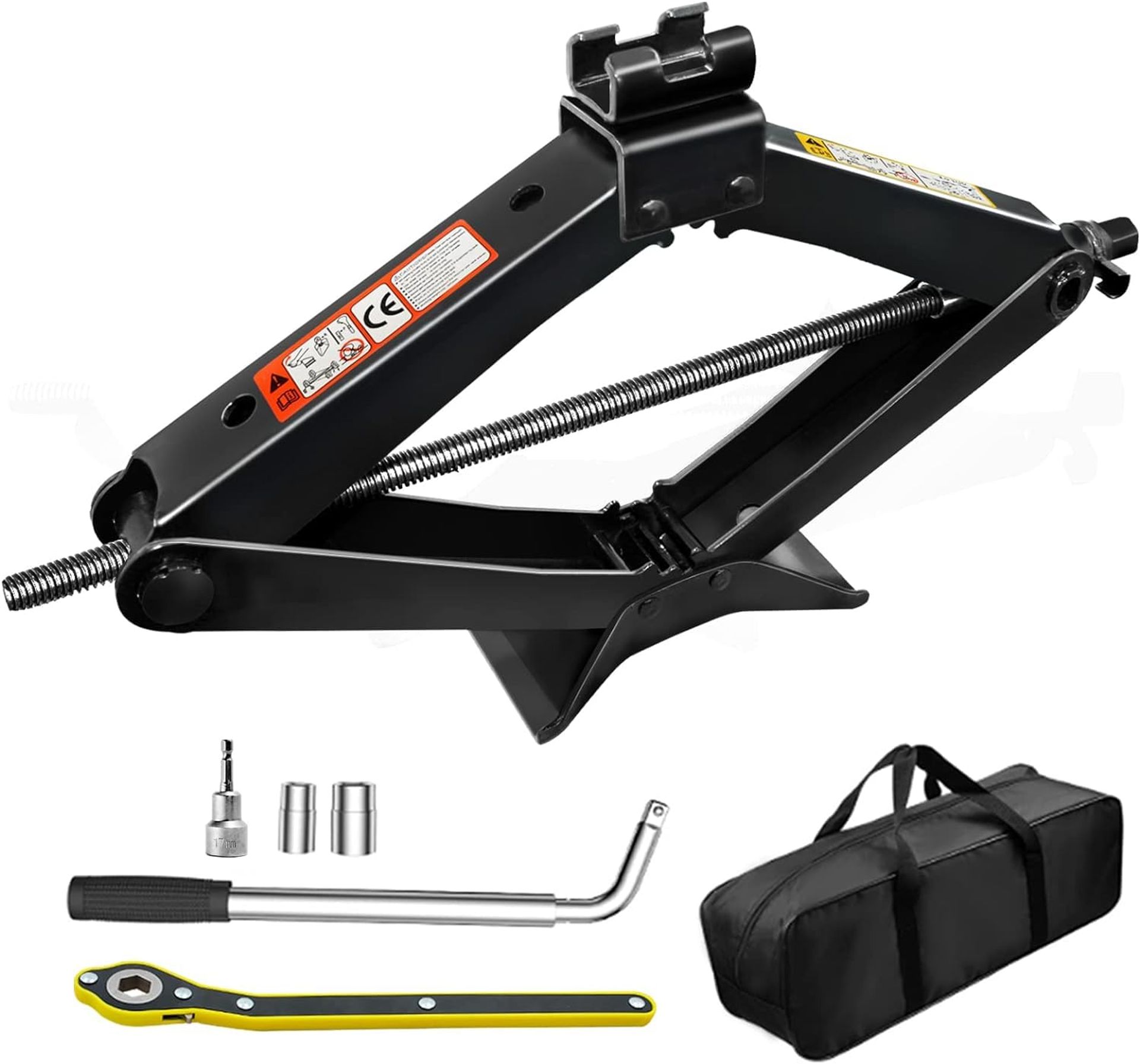 Heavy Duty 2.5T Scissor Car Jack with Hand Crank & 17mm Socket Adapter – Ideal for Cars, SUVs & MPVs