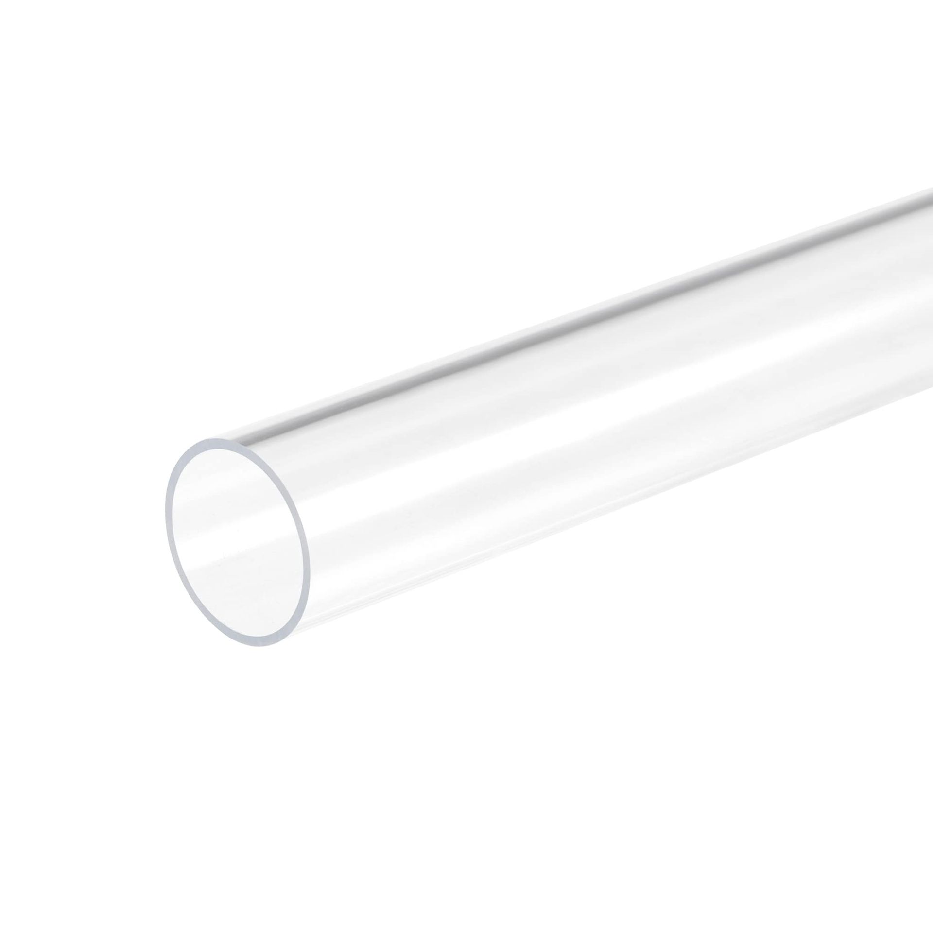 Clear Acrylic Tube 18mm ID 20mm OD for Lamps, Water Cooling, DIY Projects - 2 Pack