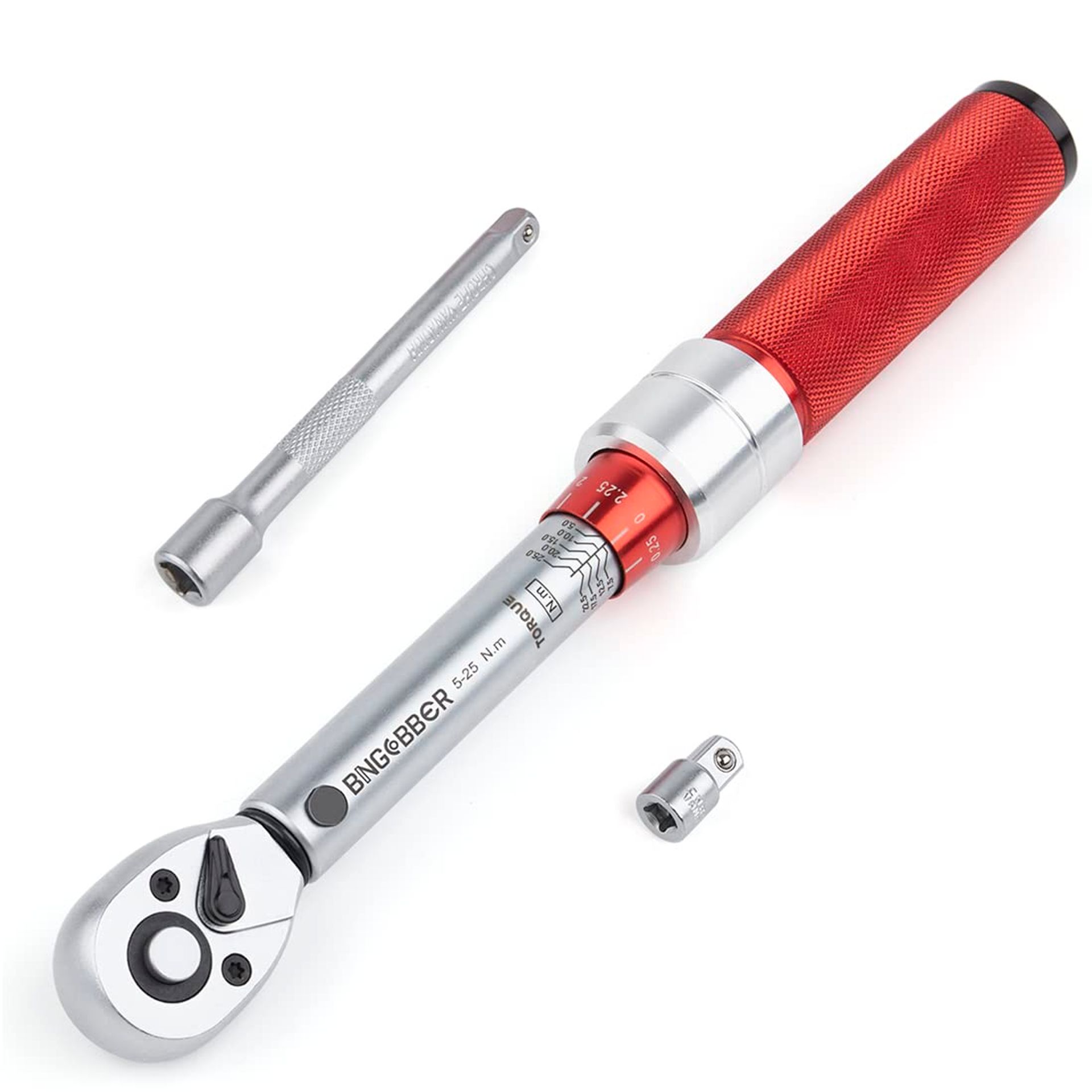 1/4-inch Torque Wrench Set, Dual-Direction 90-Tooth Ratchet, Adjustable 5-25Nm, ±3% Accuracy