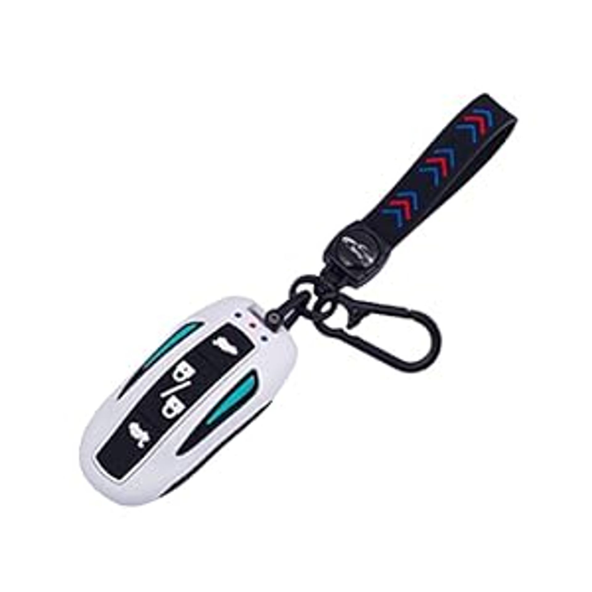 All-Round Protection Key Fob Case for Tesla Model 3 S Y Fluorescent Strap - White