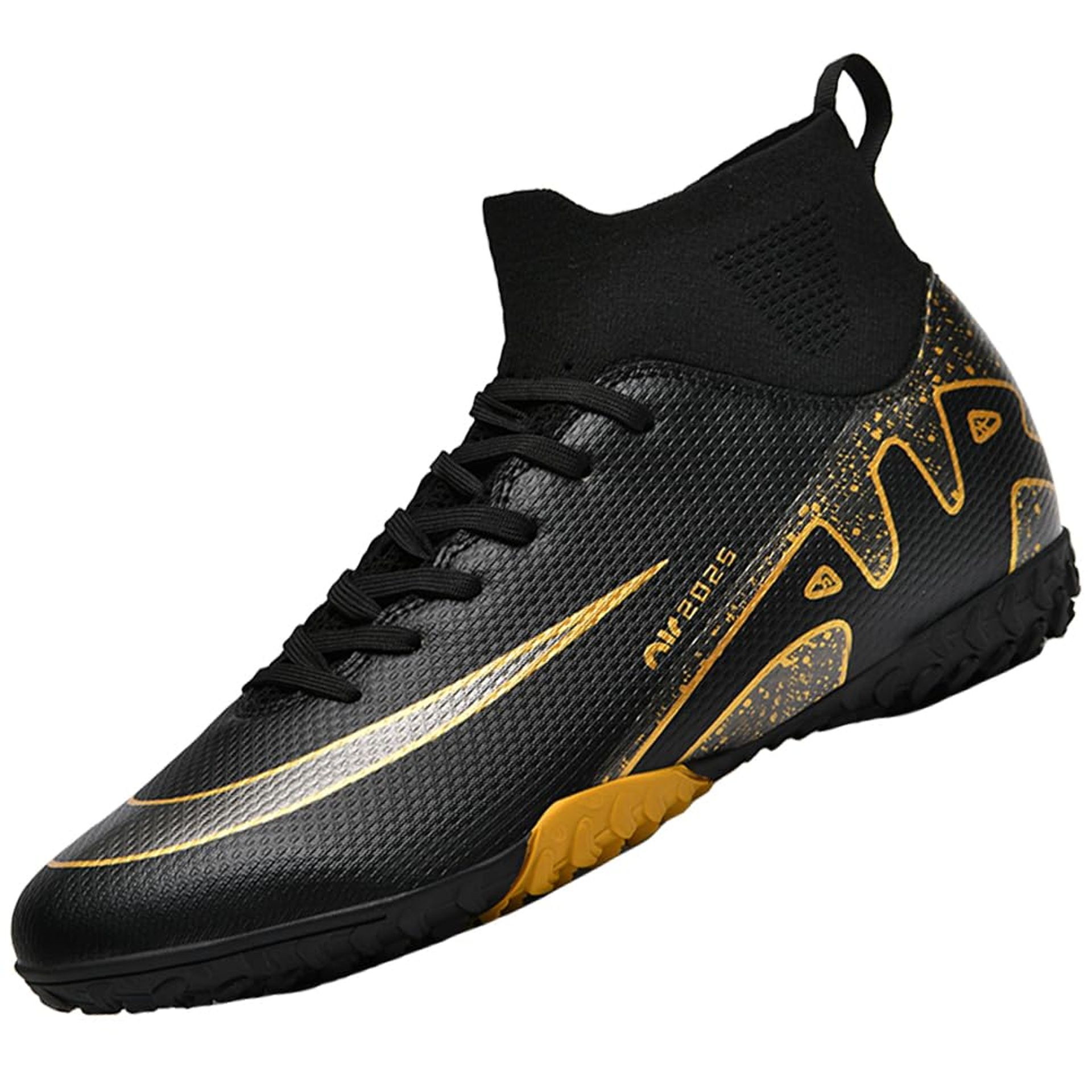 Boys Football Boots Firm Ground & Astro Turf Trainers – Indoor Outdoor Soccer Shoes Black UK4