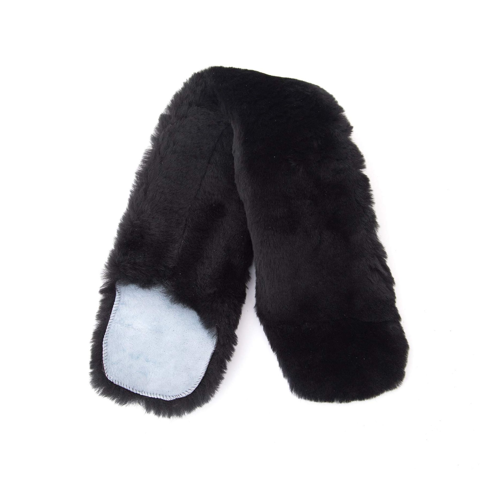 Real Lambswool Girth Belt Protector Soft Cushion Saddle Pad for Dressage and Western Saddles - Black 50cm