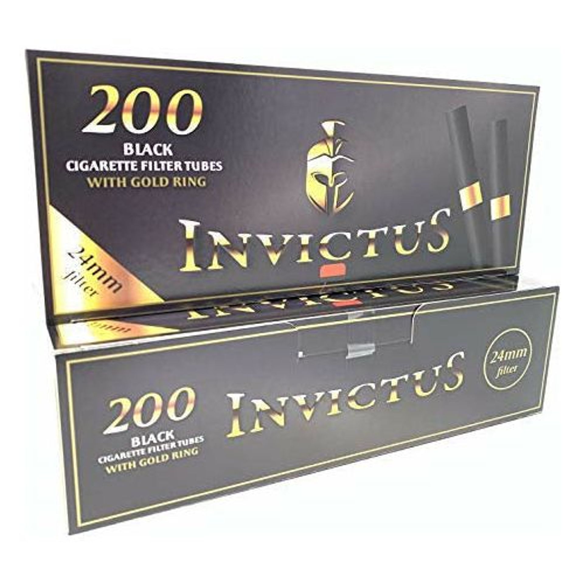 invictus cigarette tubes Invictus Black King Size Golden Ring Cigarette Tubes 24mm Filters