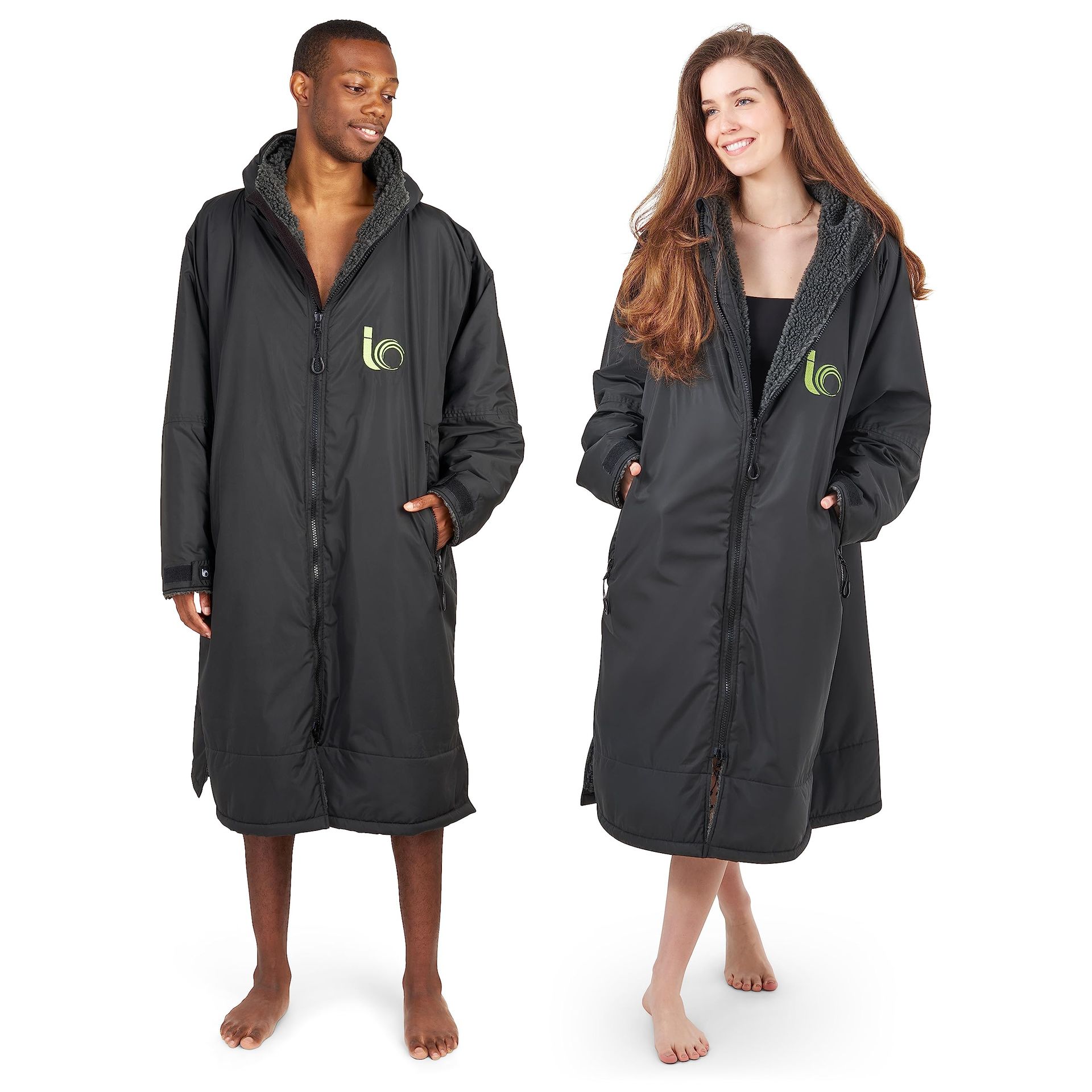 Waterproof Changing Robe for Swimming, Surfing & Outdoors – Warm Unisex Hooded Poncho in Black