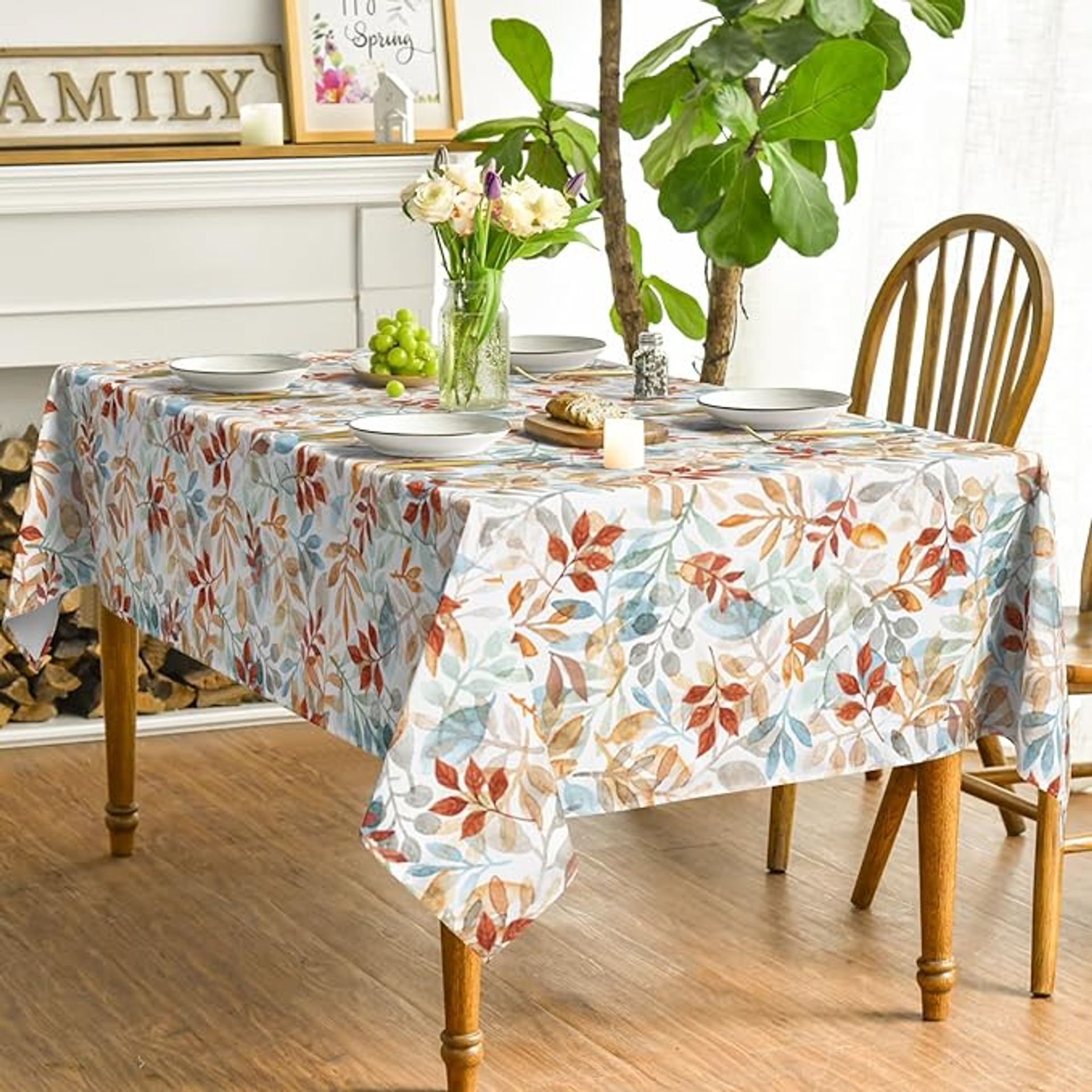 Autumn Leaves Tablecloth 140x110 cm - Rustic Fall Decor for Parties & Home